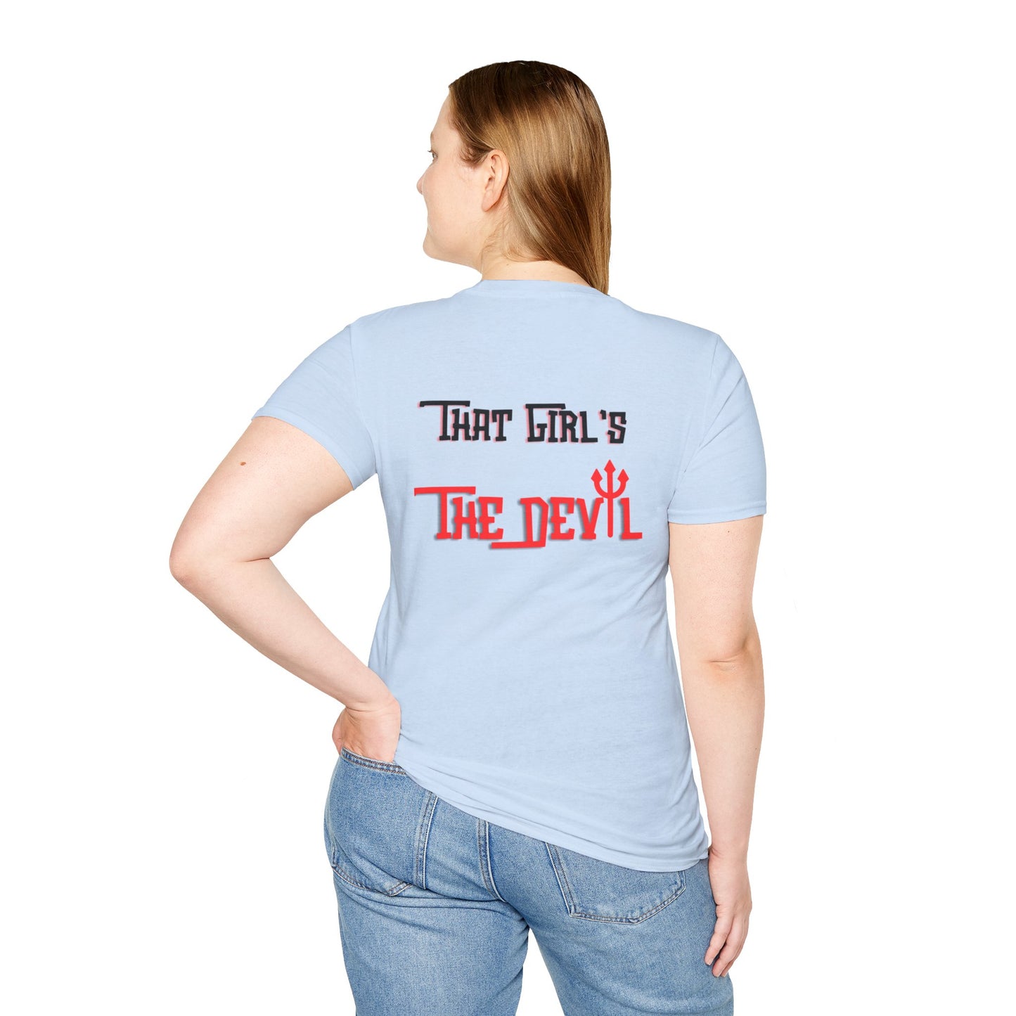 Devil Girl Double Sided Softstyle Plus Short Sleeve T-Shirt Sizes xl-5xl