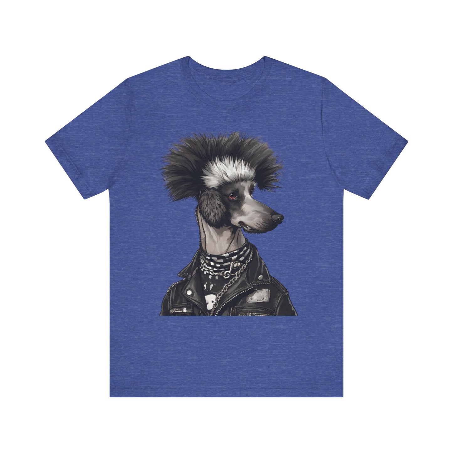 Black & White Punk Rock Poodle Puppy Dog Women's Jersey Short Sleeve Tee Size s-2xl
