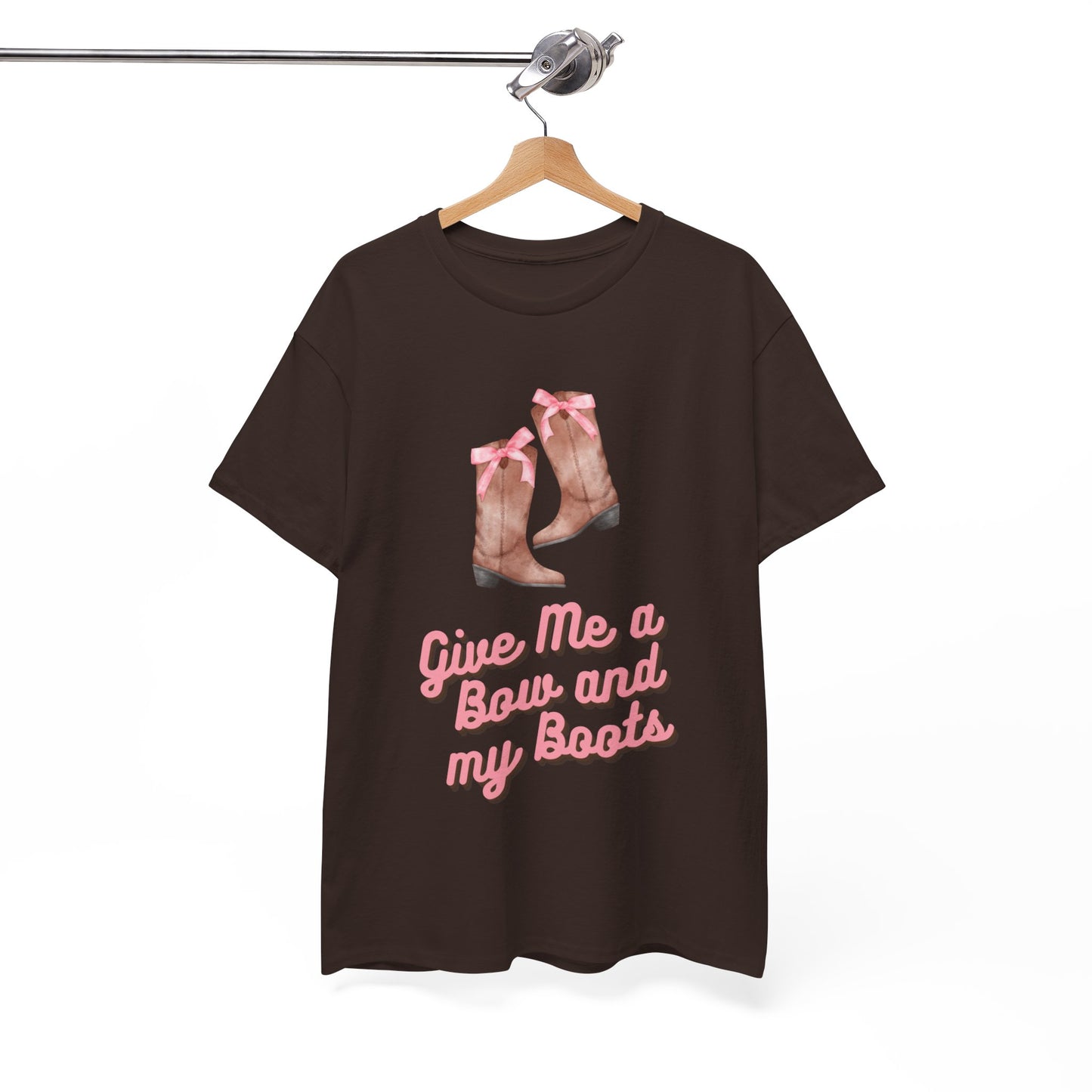 Pink Cowgirl Bow & Boots Women's Plus Short Sleeved Cotton Tee Size xl-5xl