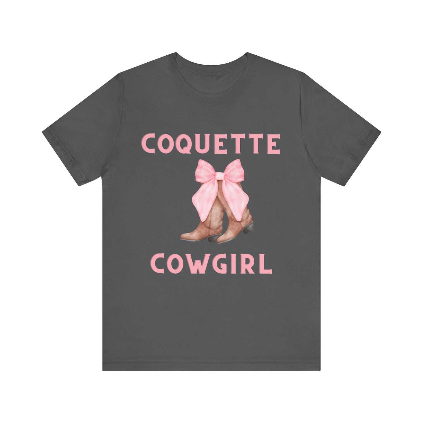 Coquette Cowgirl Bow & Boots Women's Jersey Short Sleeved Tee Size S-2xl