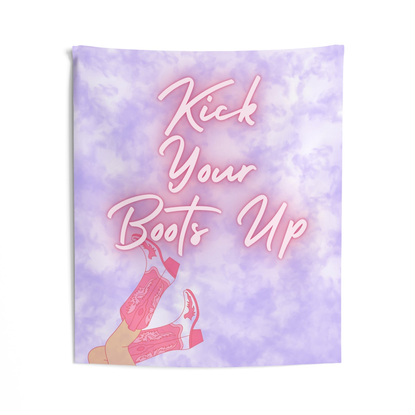 Kick Your Boots Up Purple Cowgirl Indoor Wall Tapestry Multiple Sizes