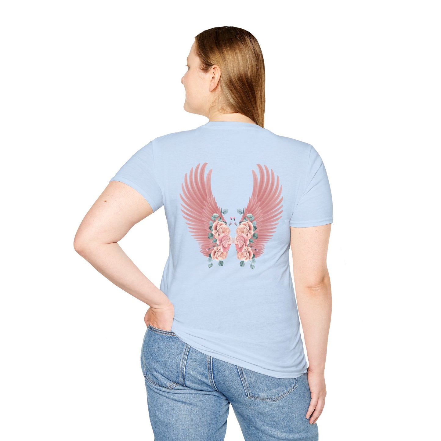 Cherub Baby Angel Rose Wings Softstyle Plus Short Sleeve T-Shirt Sizes xl-5xl