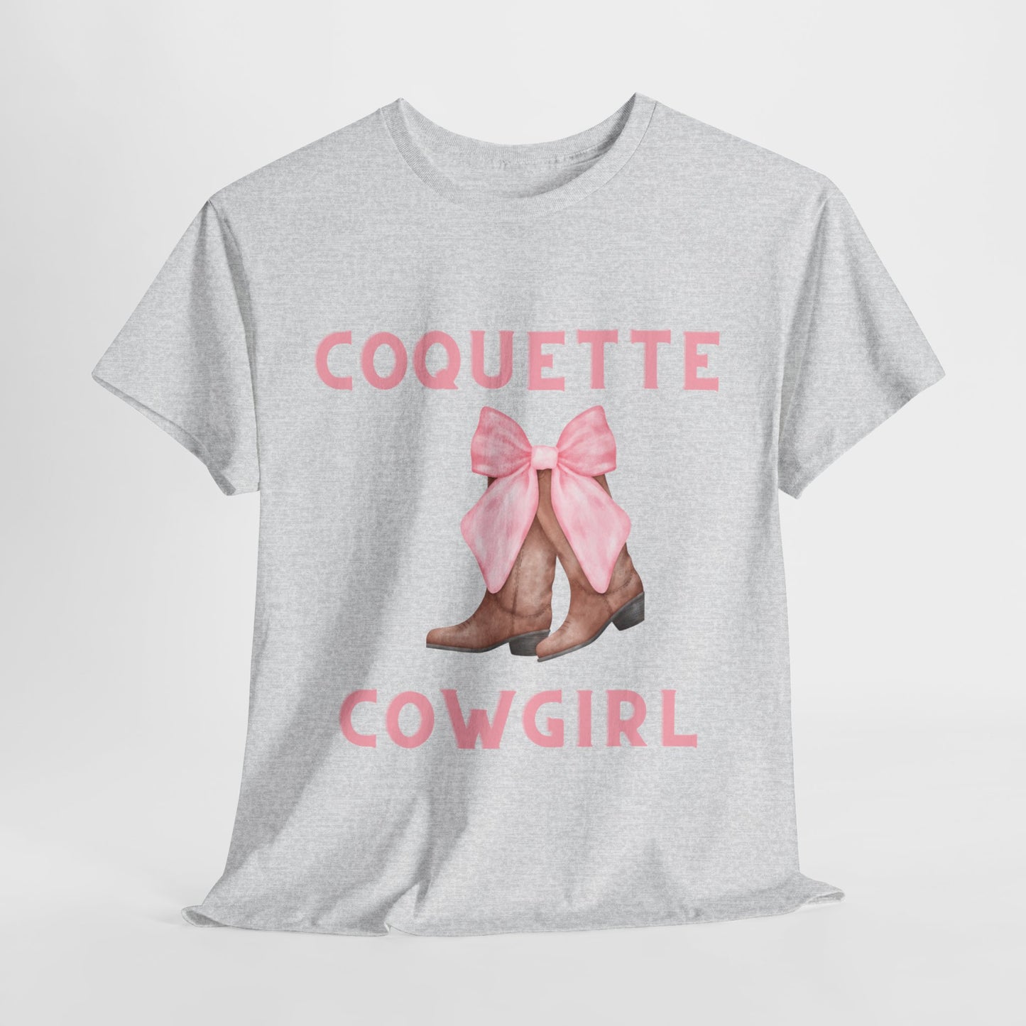 Coquette Cowgirl Bow & Boots Women's Plus Short Sleeved Cotton Tee Size xl-5xl