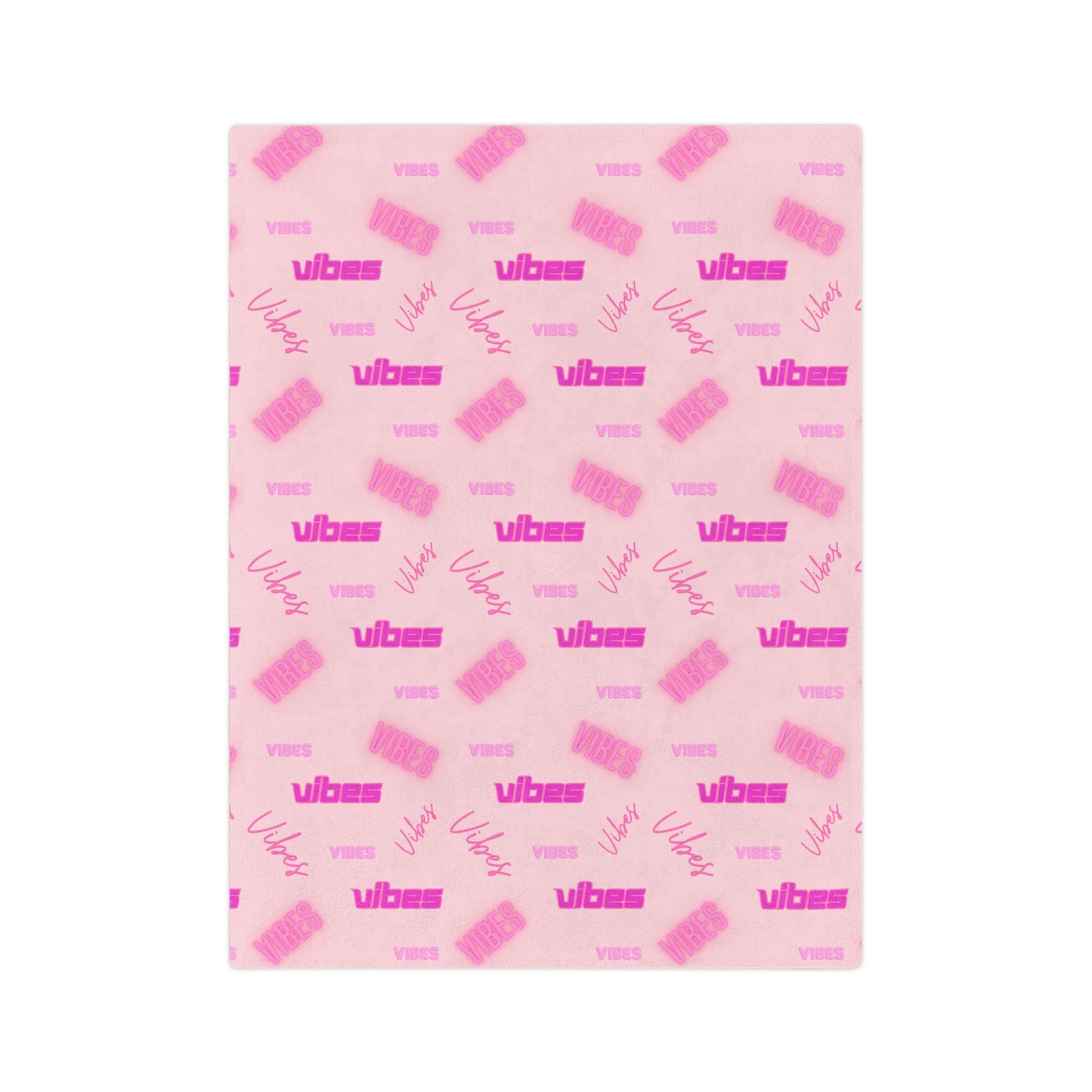 Pink Vibes Patterned Velveteen Microfiber Throw Blanket Multiple Sizes