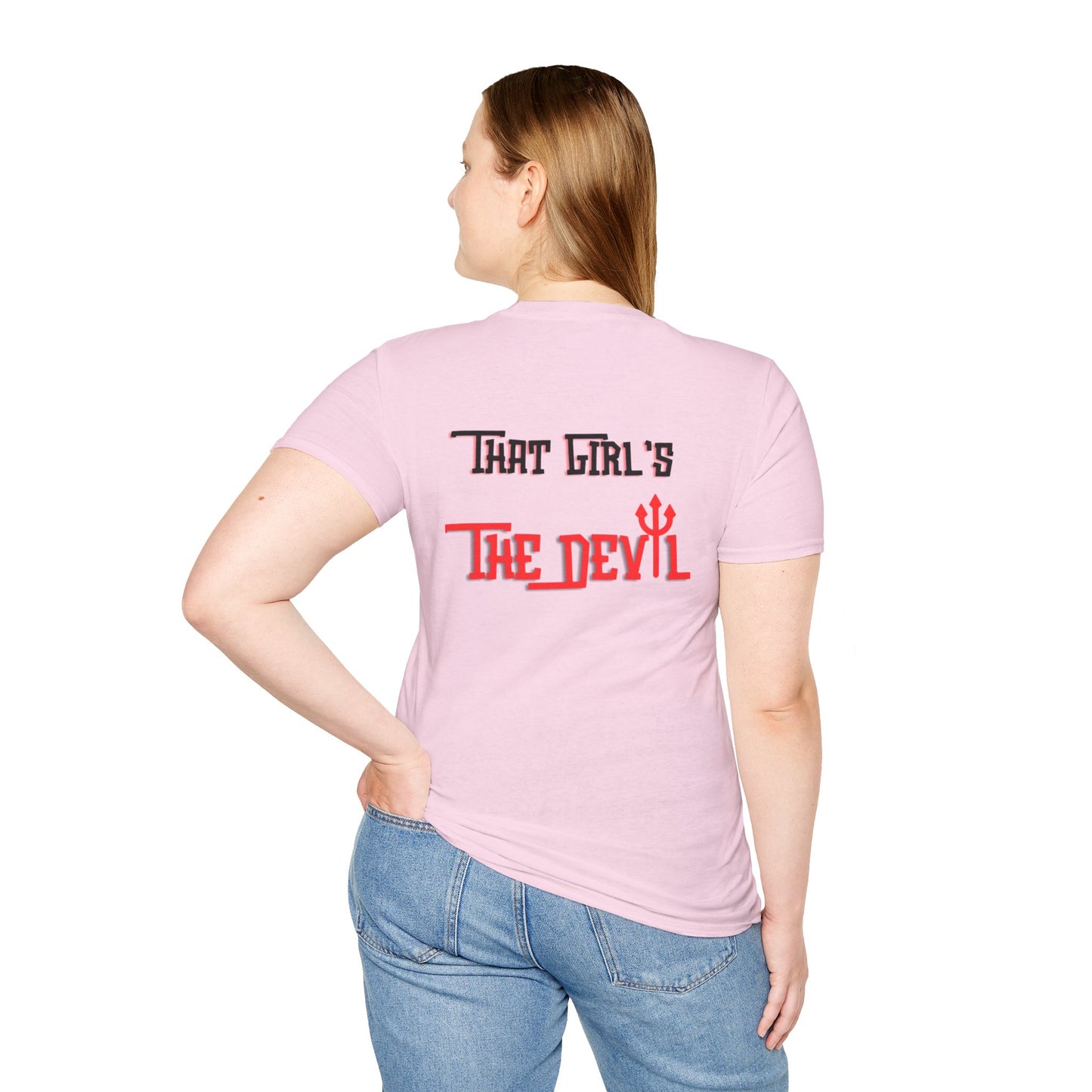 Devil Girl Double Sided Softstyle Plus Short Sleeve T-Shirt Sizes xl-5xl