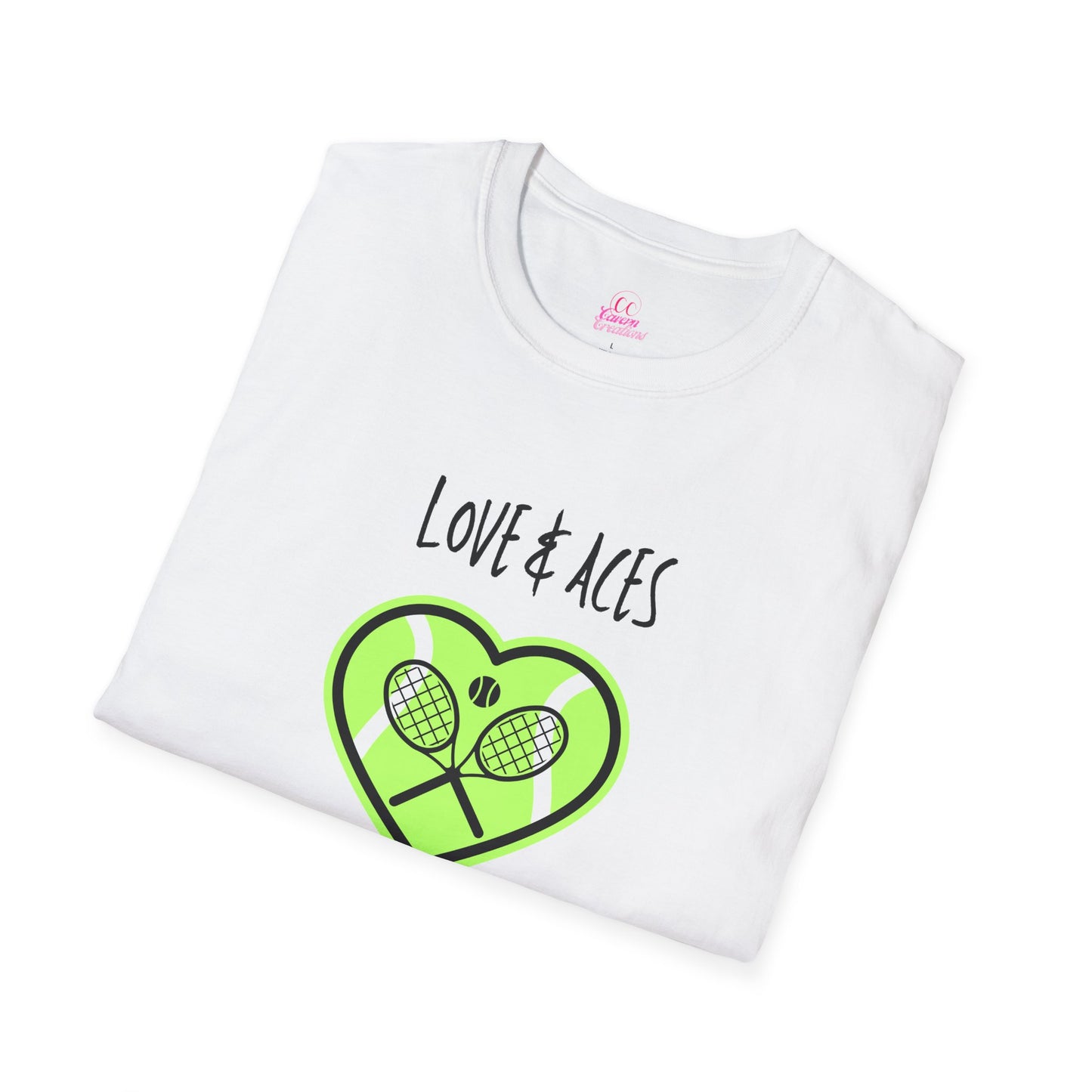 Love & Aces Tennis Club Plus Women's Softstyle T-Shirt Sizes XL-5XL