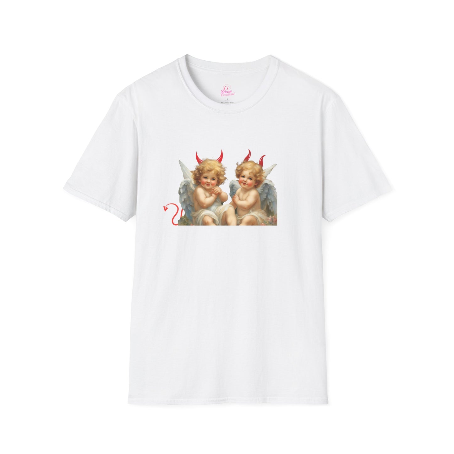 Devil Angel Cherub Softstyle Plus Short Sleeve T-Shirt Sizes xl-5xl