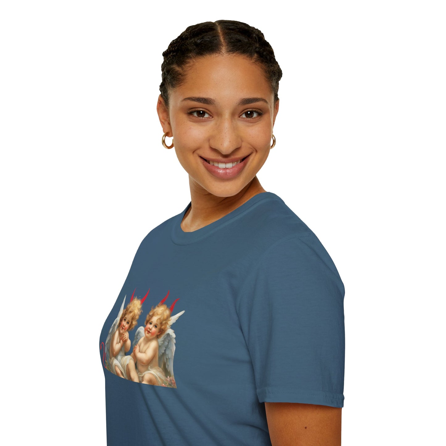 Devil Angel Cherub Softstyle Plus Short Sleeve T-Shirt Sizes xl-5xl