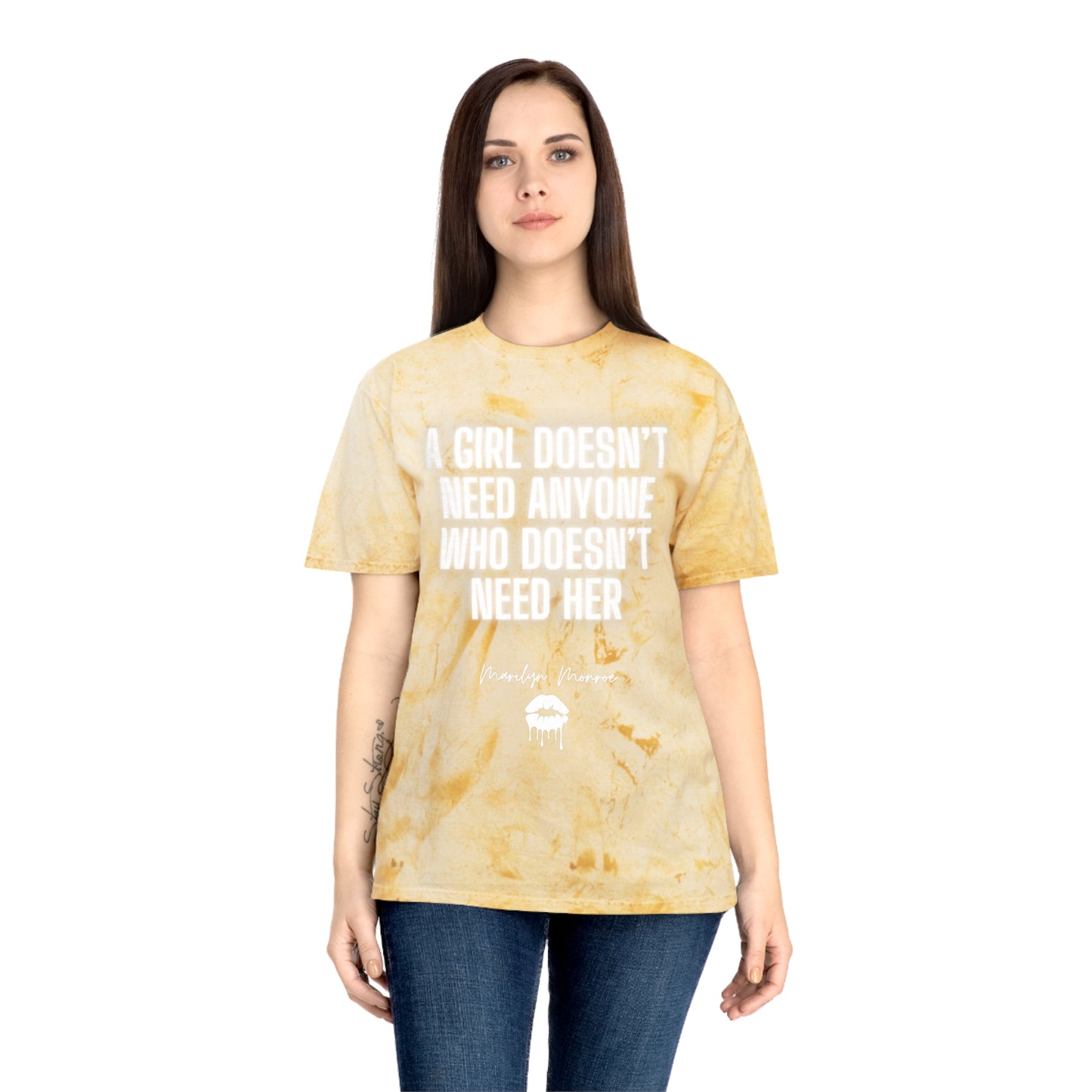 Marilyn Monroe Strong Girl Tie Dye Color Blast T-Shirt Sizes: S-3xl