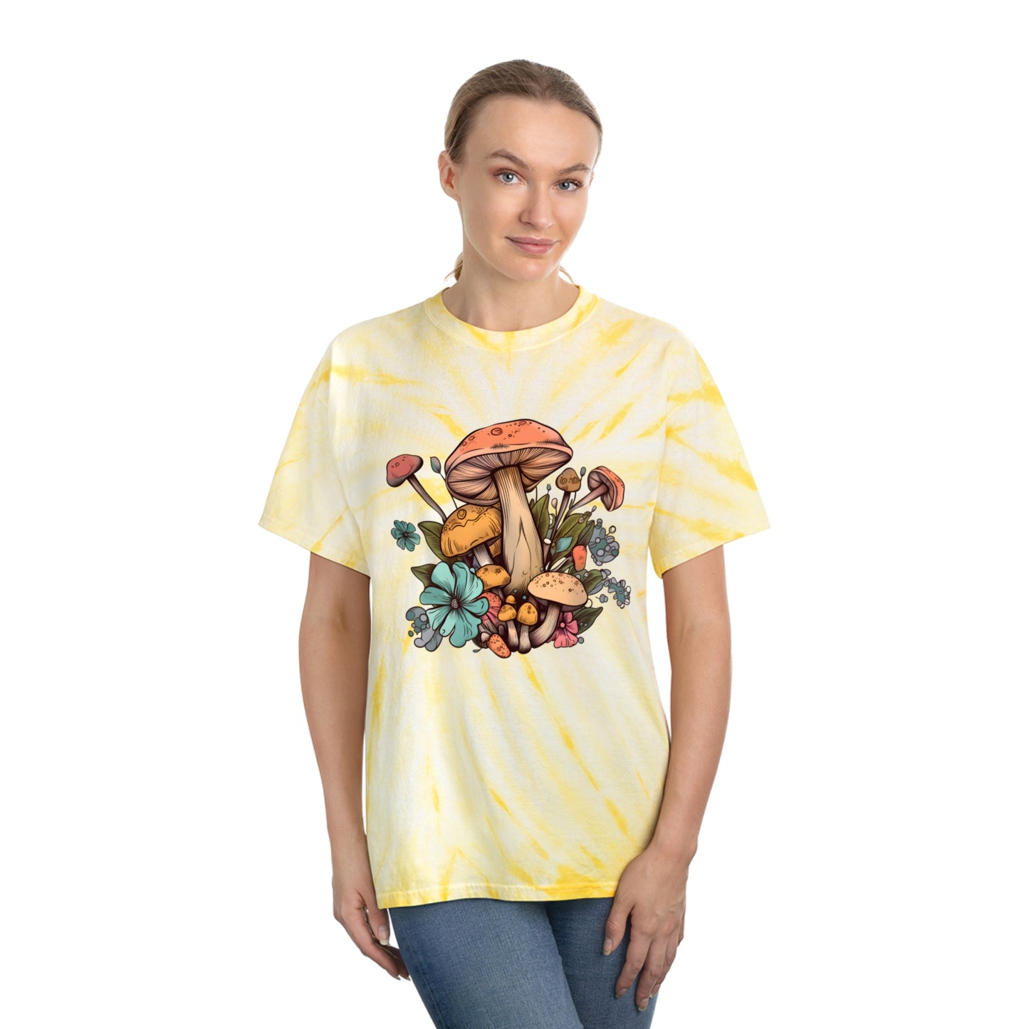 Mushrooms Tie-Dye Festival Women's Plus Tee Sizes xl-2xl