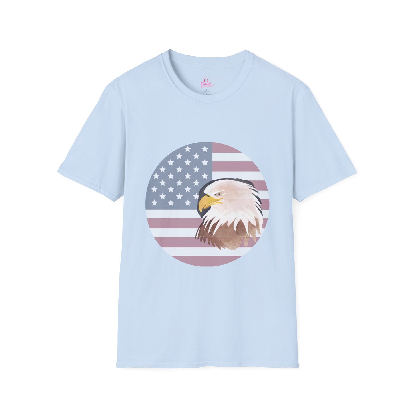 Red, White & Blue Eagle and Flag Antique 4th Softstyle Plus Short Sleeve T-Shirt Multiple Sizes xl-5xl