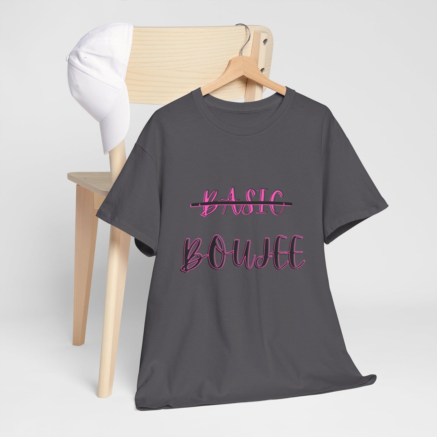 Pink Boujee Not Basic Women's Plus Heavy Cotton Tee Size xl-5xl