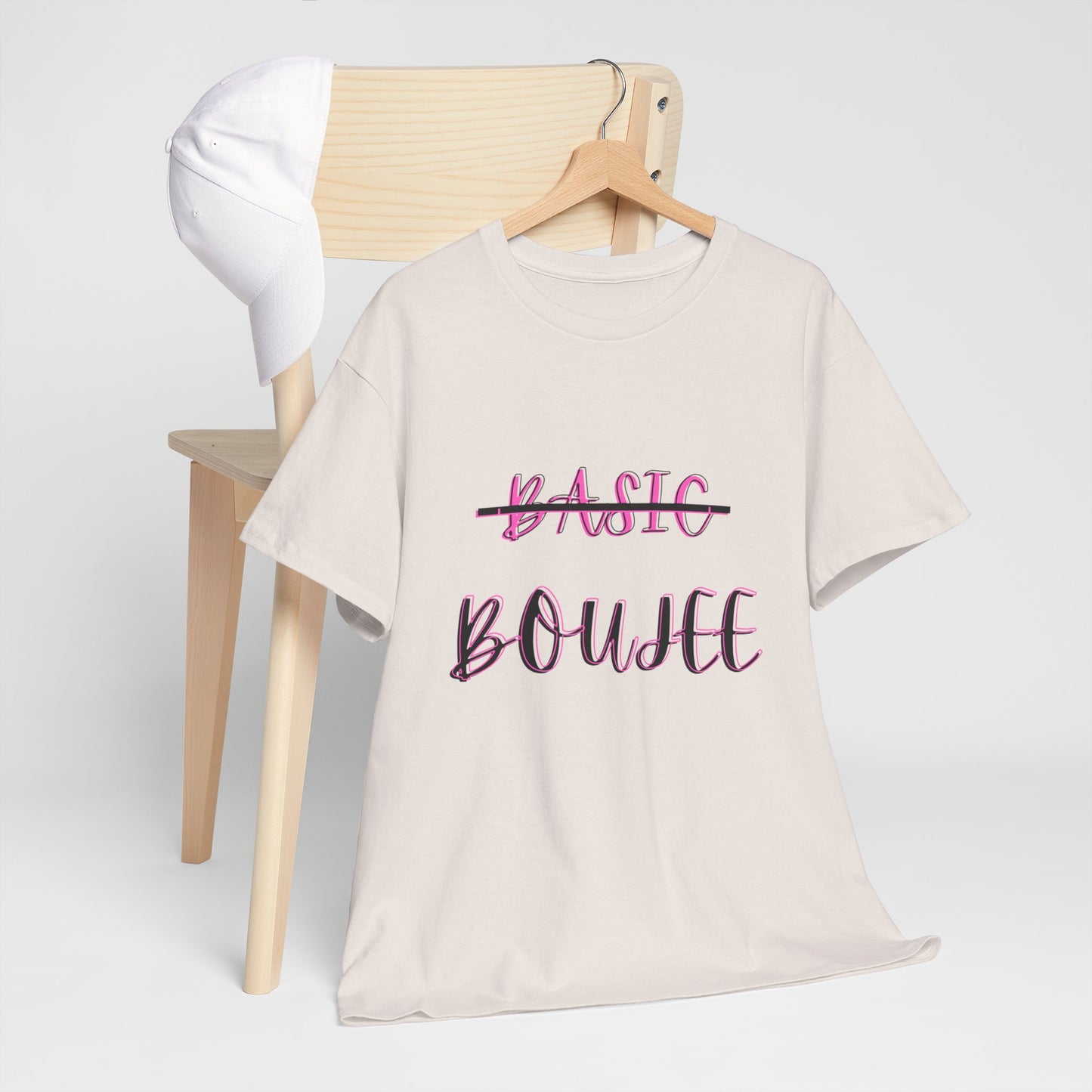Pink Boujee Not Basic Women's Plus Heavy Cotton Tee Size xl-5xl