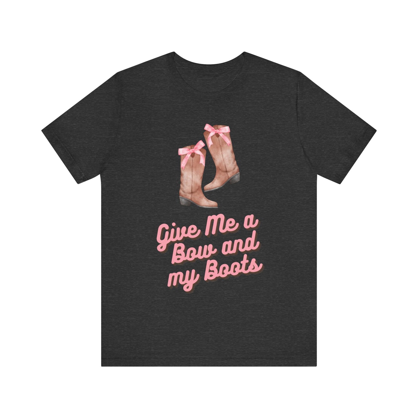 Pink Cowgirl Bow & Boots Women's Jersey Short Sleeved Tee Size S-2xl