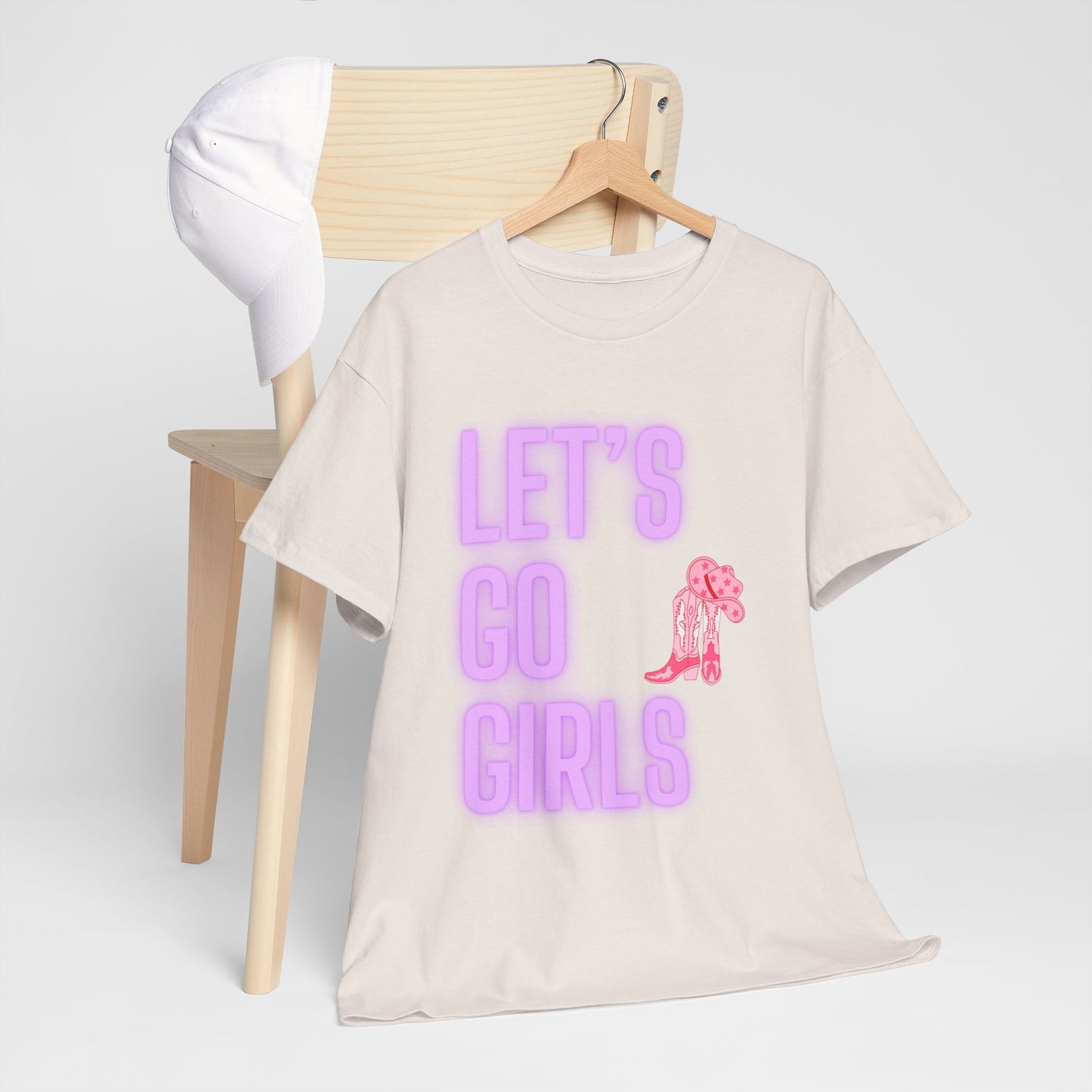 Let's Go Girls Glow Cowgirl Women's Plus Heavy Cotton Tee Size xl-5xl