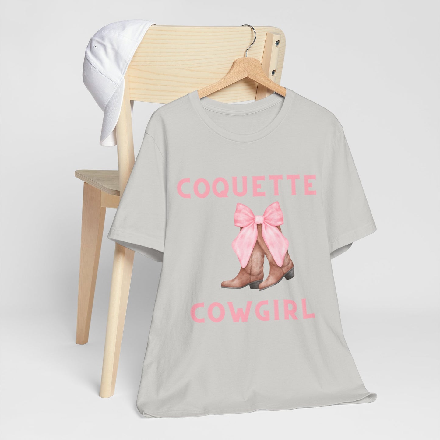 Coquette Cowgirl Bow & Boots Women's Jersey Short Sleeved Tee Size S-2xl