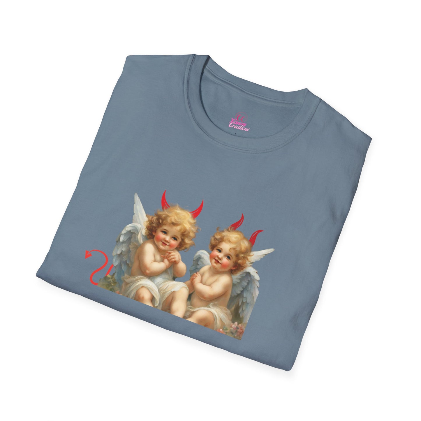 Devil Angel Cherub Softstyle Plus Short Sleeve T-Shirt Sizes xl-5xl