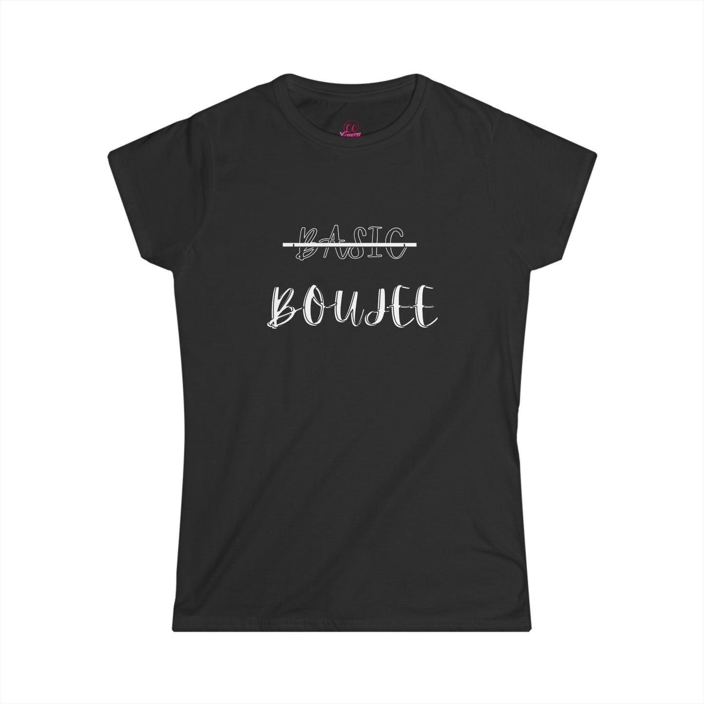 Pink Boujee Not Basic Women's Softstyle Tee Size S-2xl