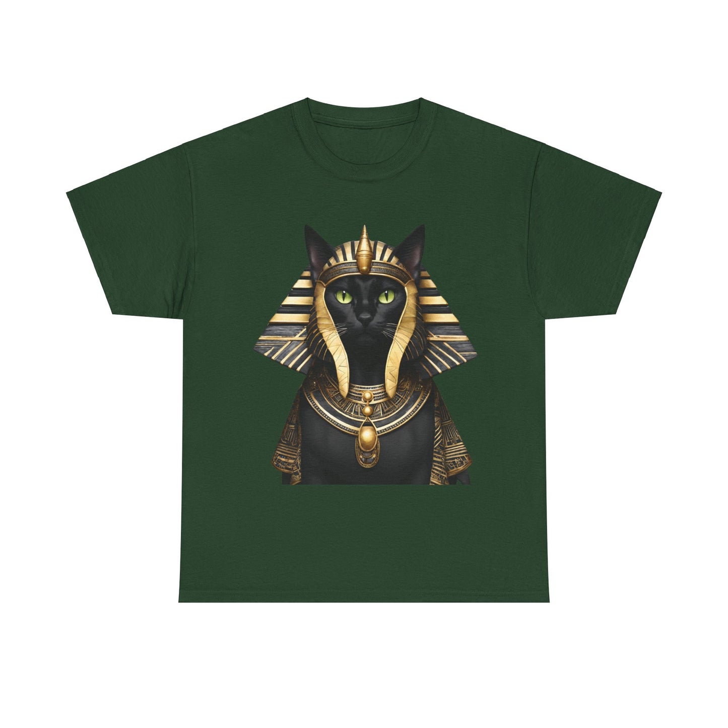 Black & Gold Egyptian Princess Pharaoh Kitty Cat Women's Plus Cotton Short Sleeved Tee Size xl-5xl