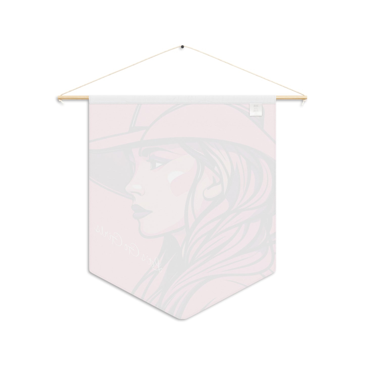 Pink Cowgirl Let's Go Girls Room Hanging Pennant