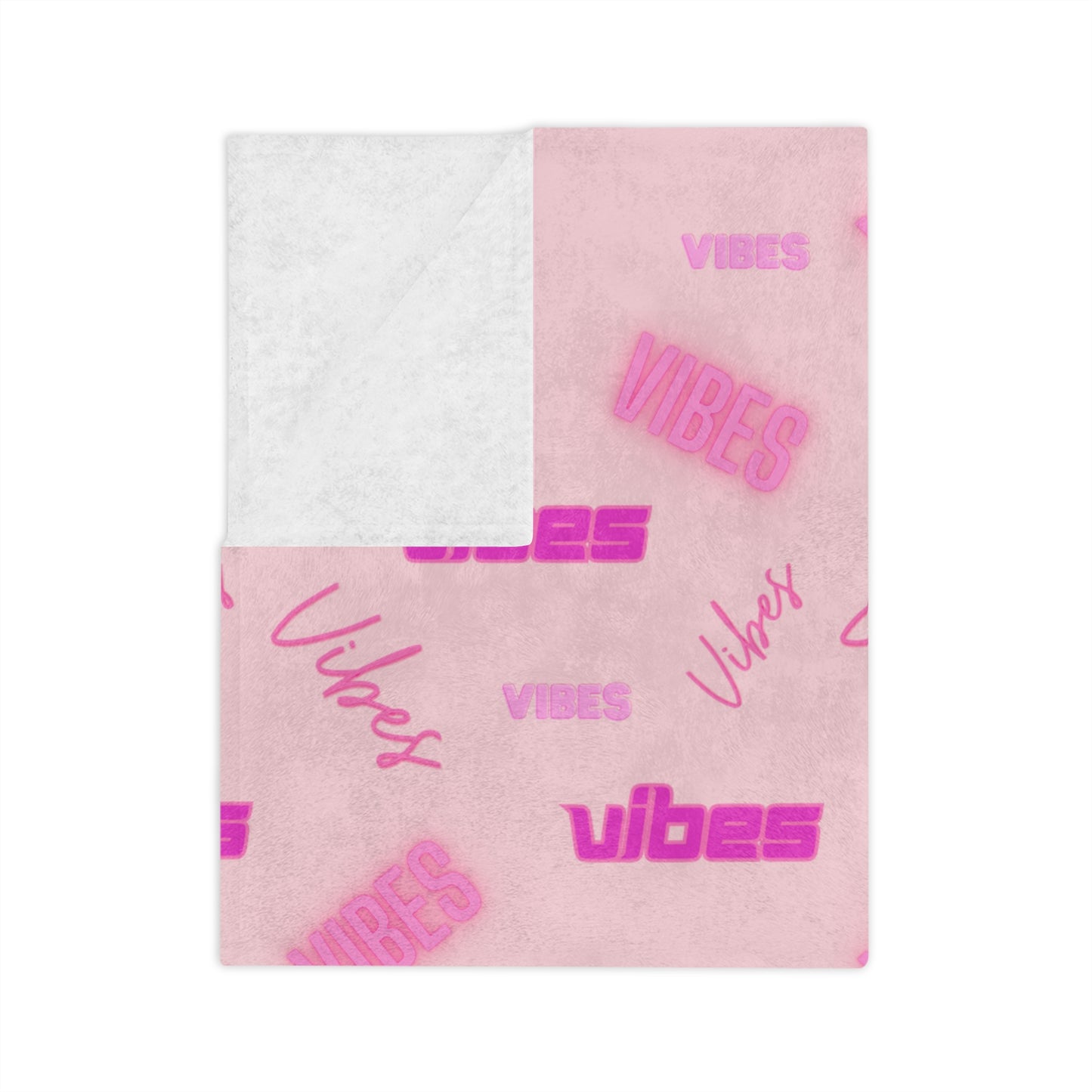 Pink Vibes Patterned Velveteen Microfiber Throw Blanket Multiple Sizes