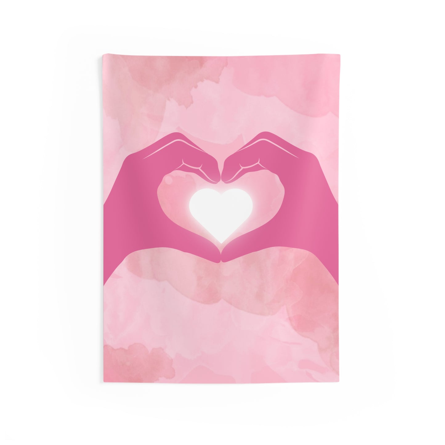 Pink Glowing Love Indoor Wall Tapestry Multiple Sizes