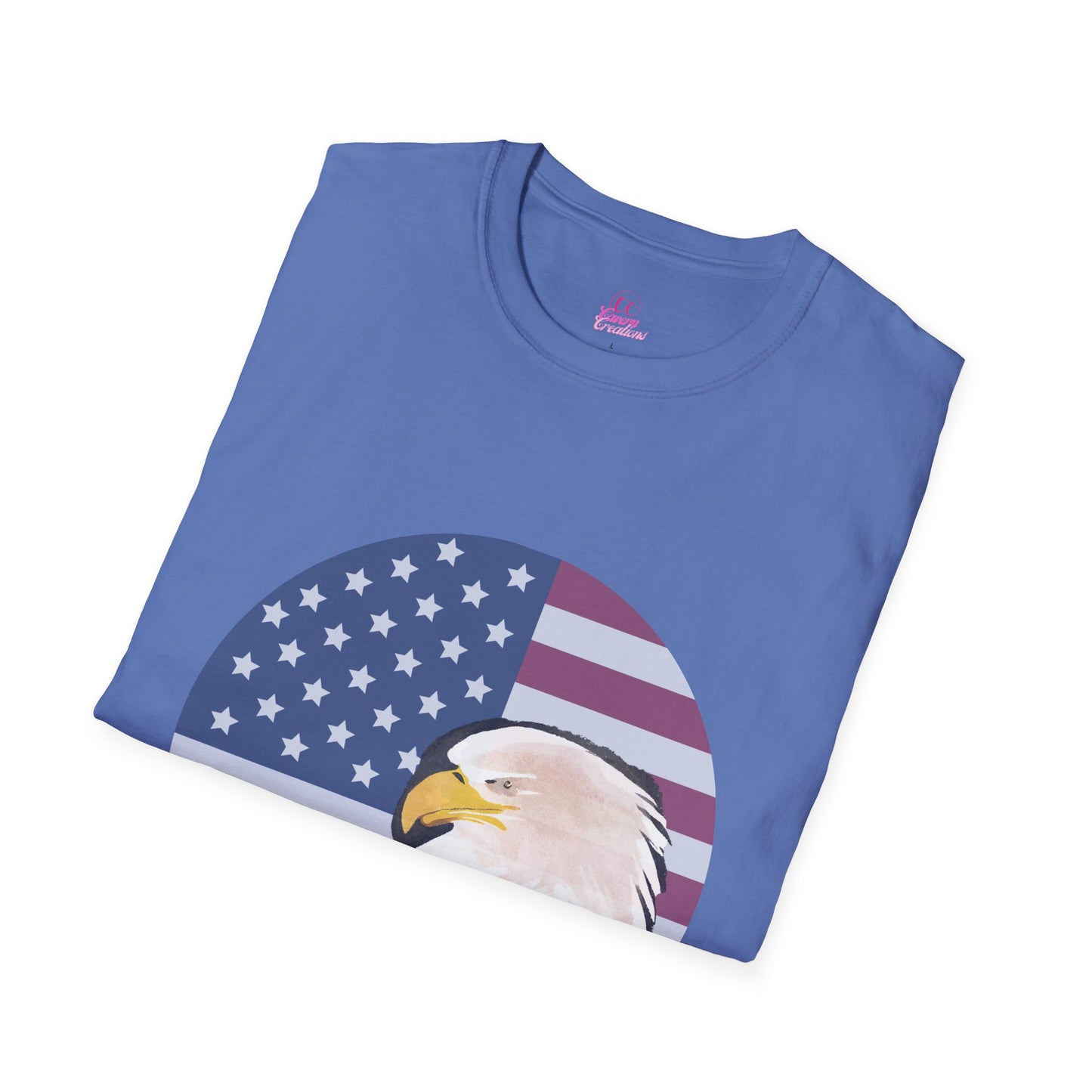 Red, White & Blue Eagle and Flag Antique 4th Softstyle Plus Short Sleeve T-Shirt Multiple Sizes xl-5xl