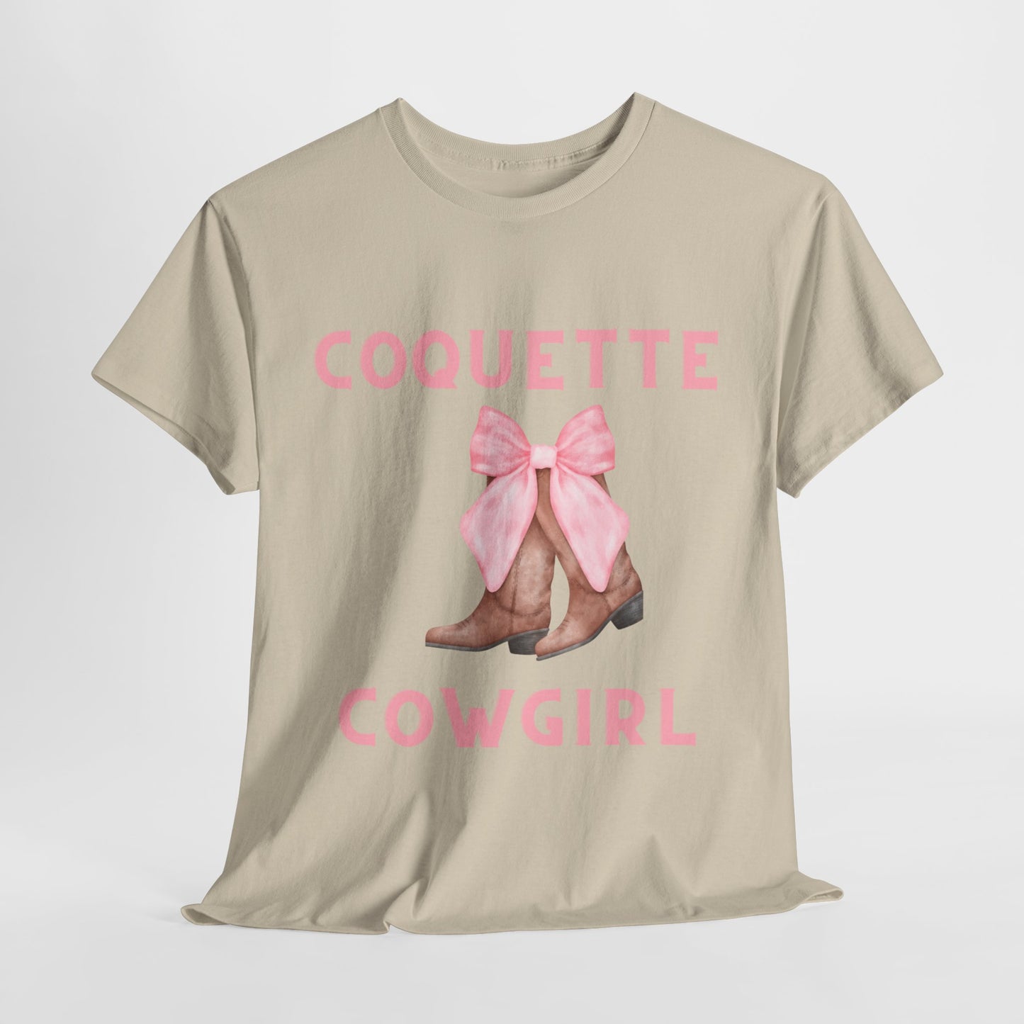 Coquette Cowgirl Bow & Boots Women's Plus Short Sleeved Cotton Tee Size xl-5xl