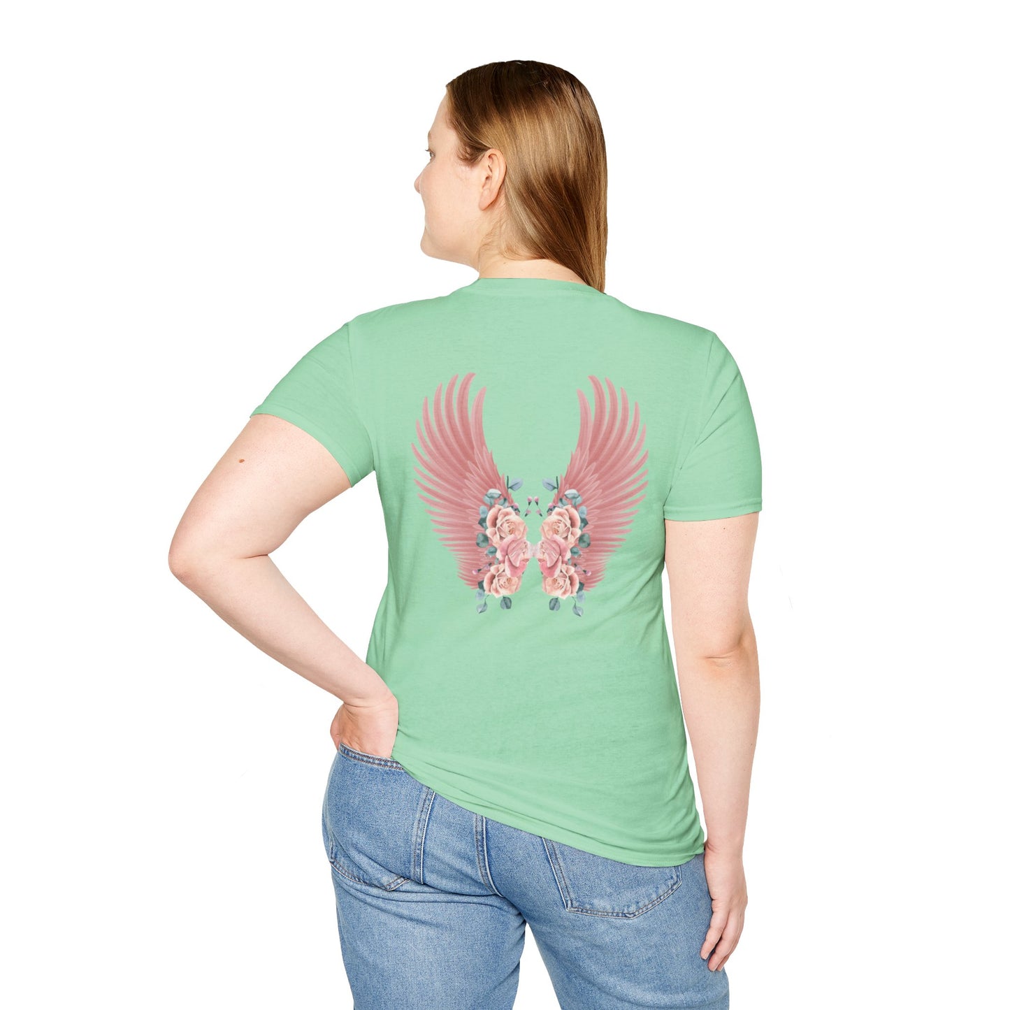 Cherub Baby Angel Rose Wings Softstyle Plus Short Sleeve T-Shirt Sizes xl-5xl