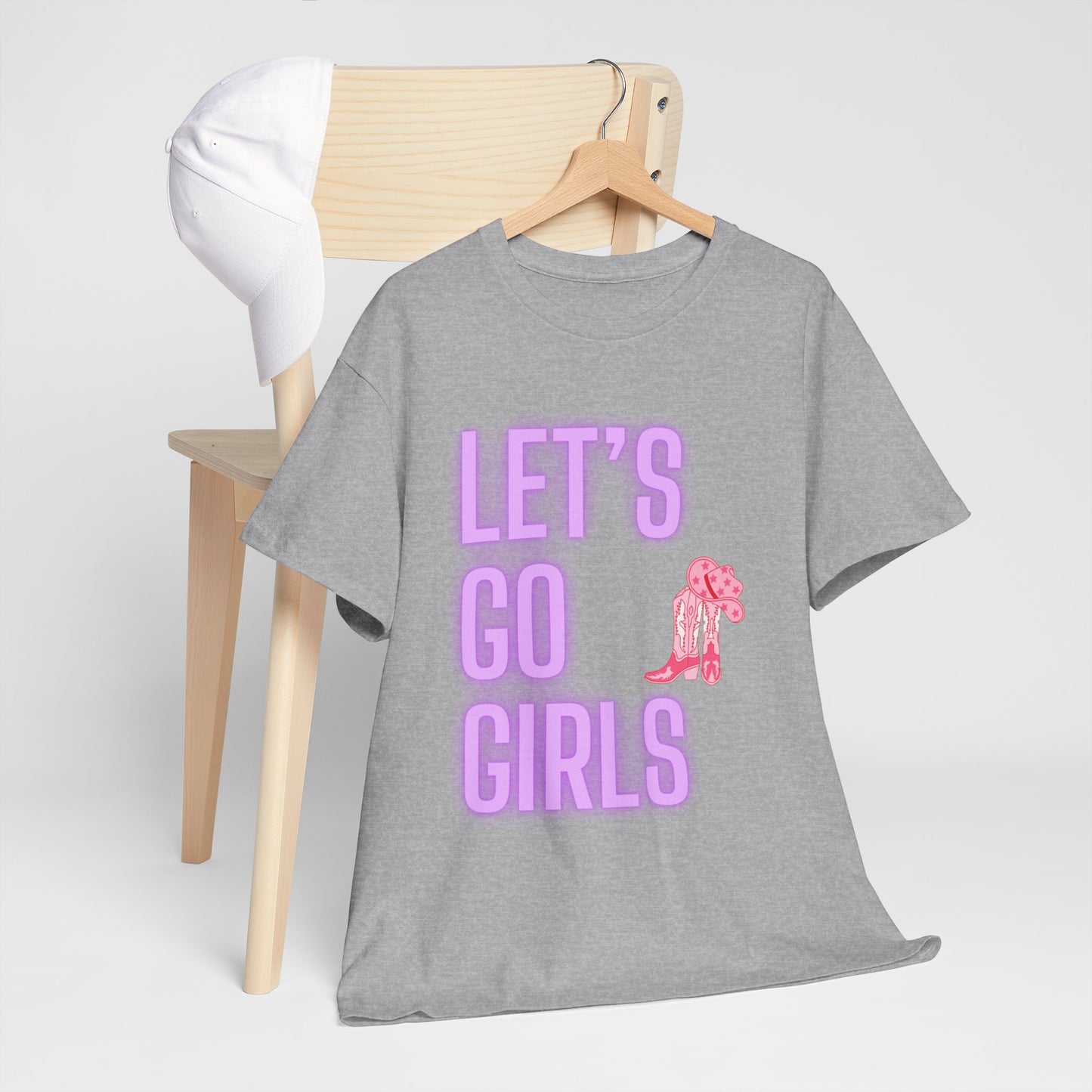 Let's Go Girls Glow Cowgirl Women's Plus Heavy Cotton Tee Size xl-5xl
