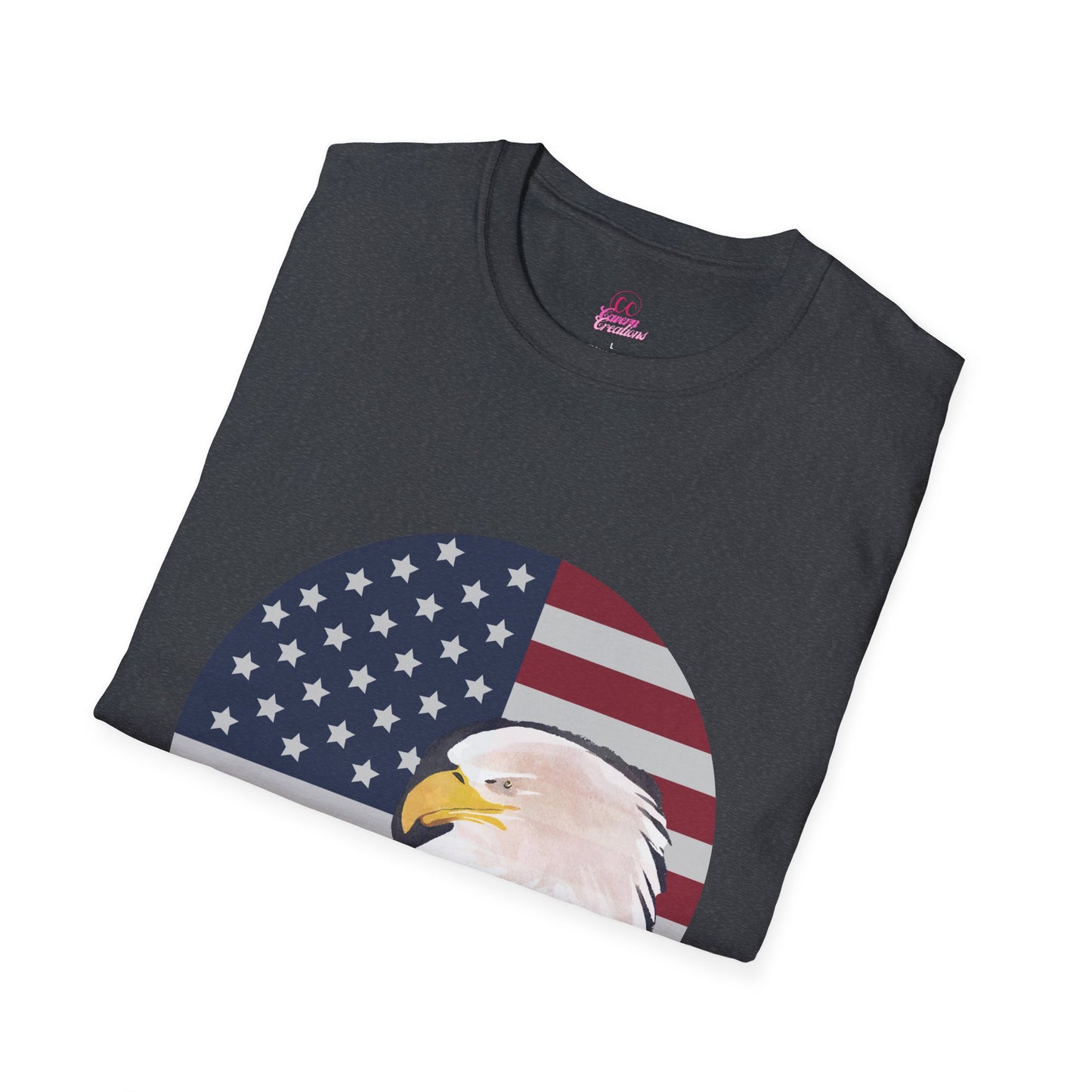 Red, White & Blue Eagle and Flag Antique 4th Softstyle Plus Short Sleeve T-Shirt Multiple Sizes xl-5xl