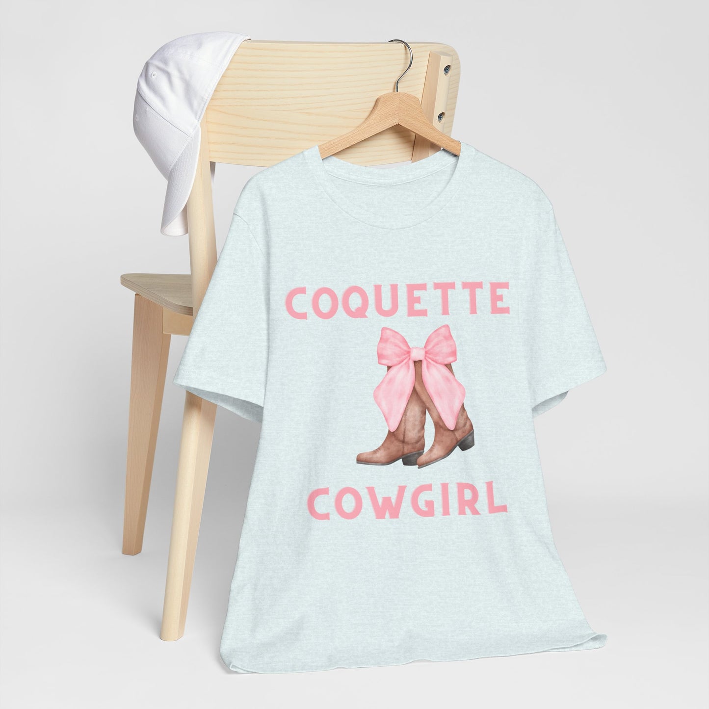 Coquette Cowgirl Bow & Boots Women's Jersey Short Sleeved Tee Size S-2xl