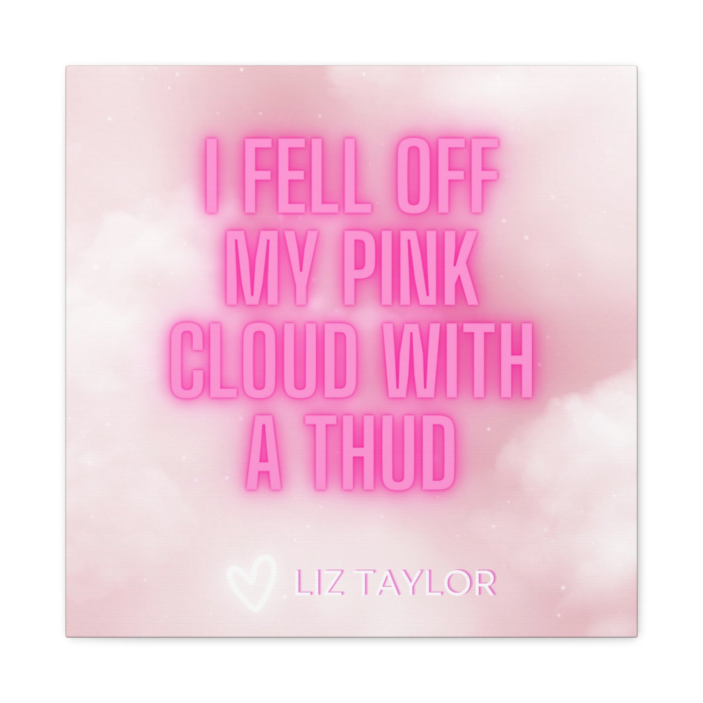 Glow Pink Cloud Liz Love Wrapped Canvas Art Multiple Sizes