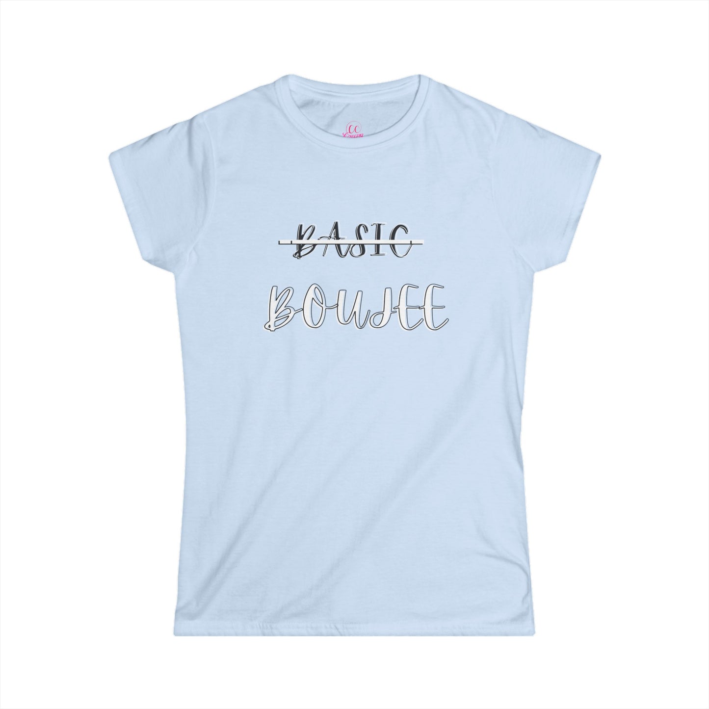 Pink Boujee Not Basic Women's Softstyle Tee Size S-2xl