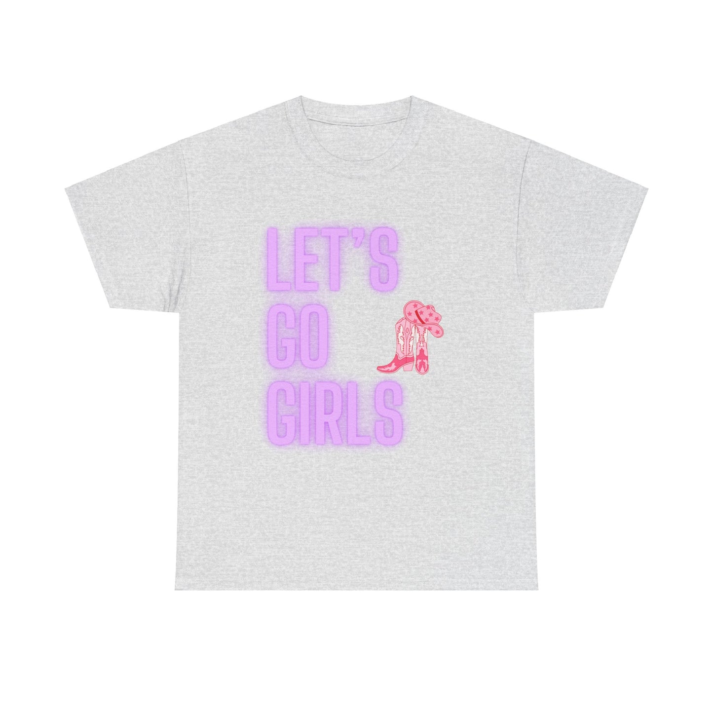 Let's Go Girls Glow Cowgirl Women's Plus Heavy Cotton Tee Size xl-5xl
