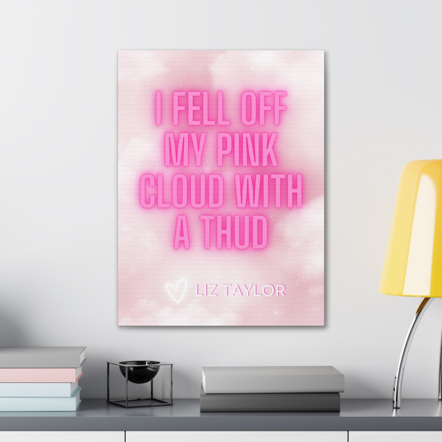Glow Pink Cloud Liz Love Wrapped Canvas Art Multiple Sizes