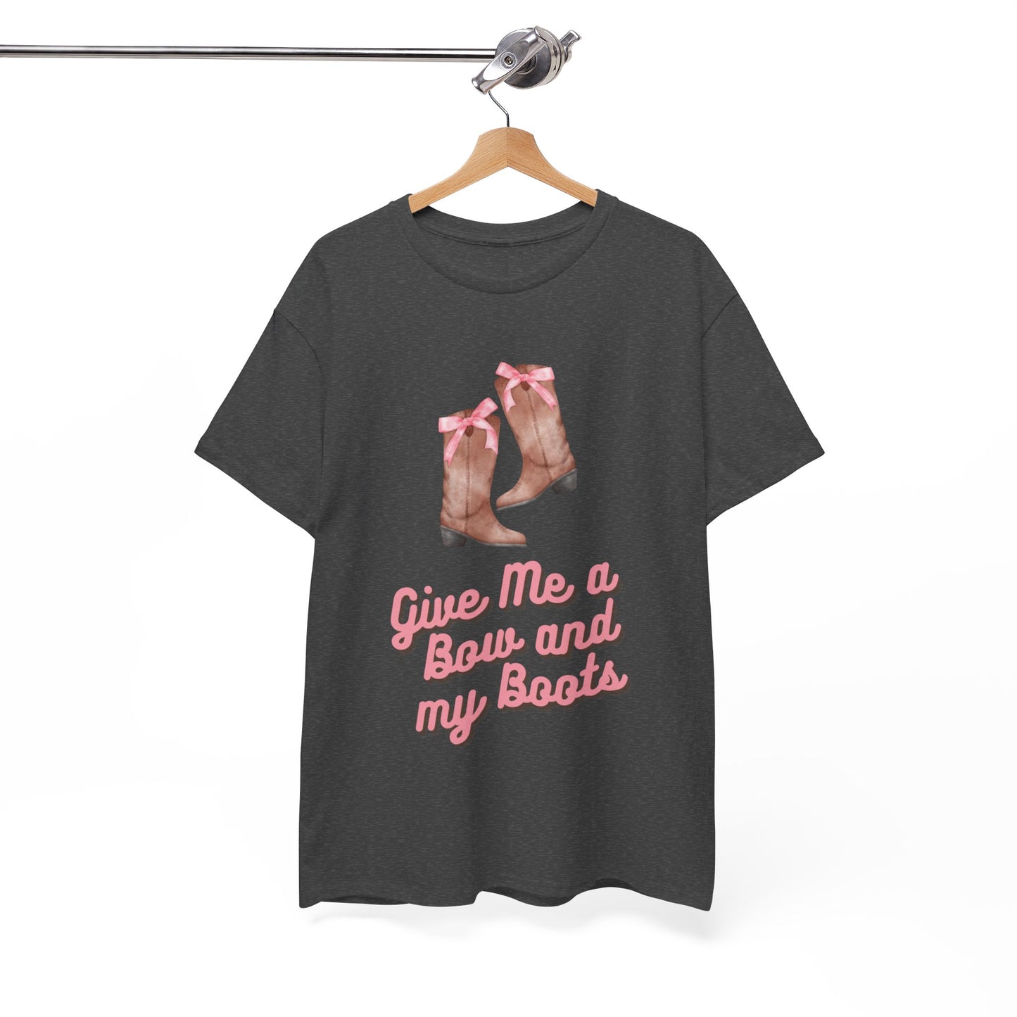 Pink Cowgirl Bow & Boots Women's Plus Short Sleeved Cotton Tee Size xl-5xl