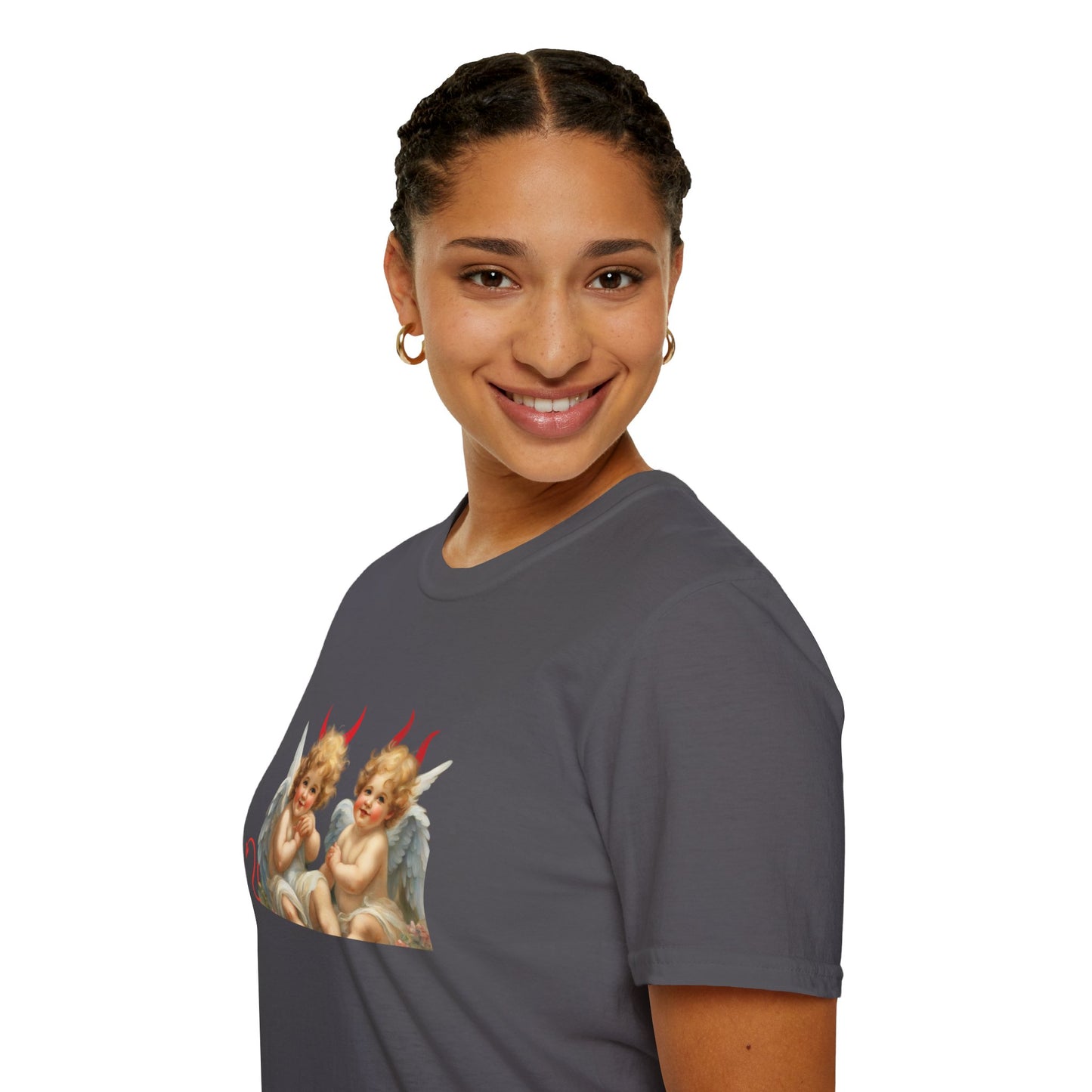 Devil Angel Cherub Softstyle Plus Short Sleeve T-Shirt Sizes xl-5xl