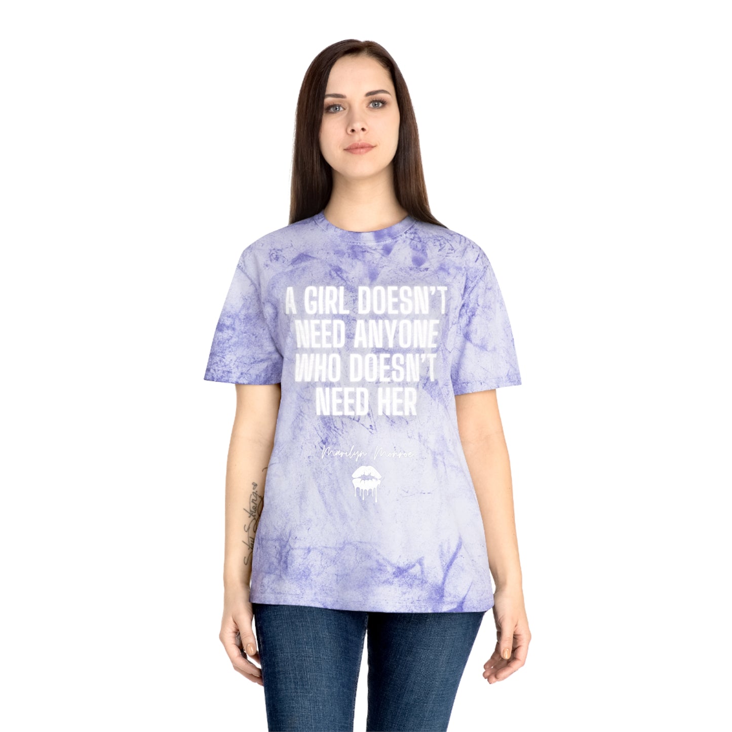 Marilyn Monroe Strong Girl Tie Dye Color Blast T-Shirt Sizes: S-3xl