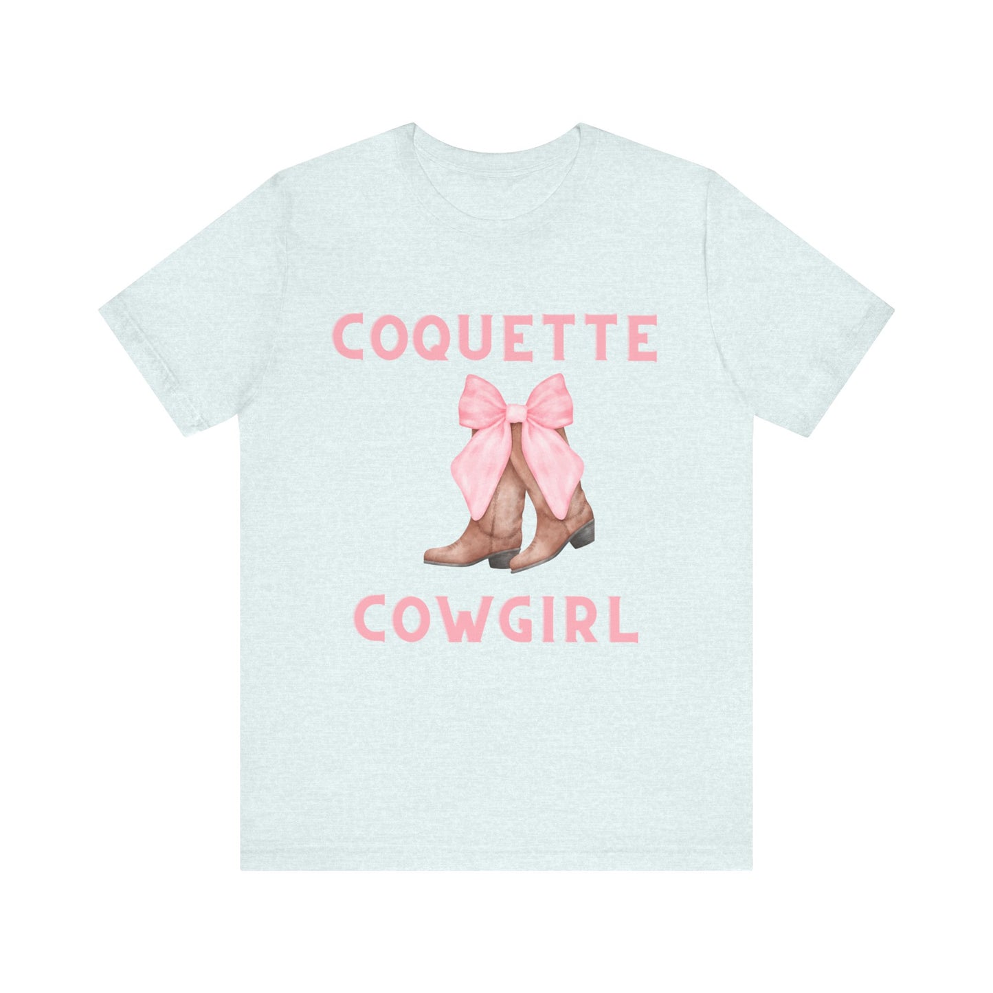 Coquette Cowgirl Bow & Boots Women's Jersey Short Sleeved Tee Size S-2xl