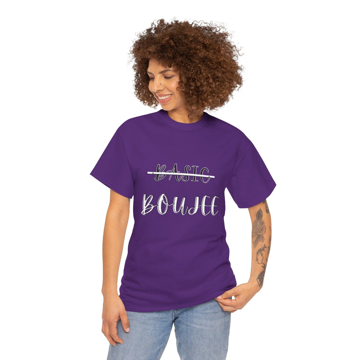 Pink Boujee Not Basic Women's Plus Heavy Cotton Tee Size xl-5xl