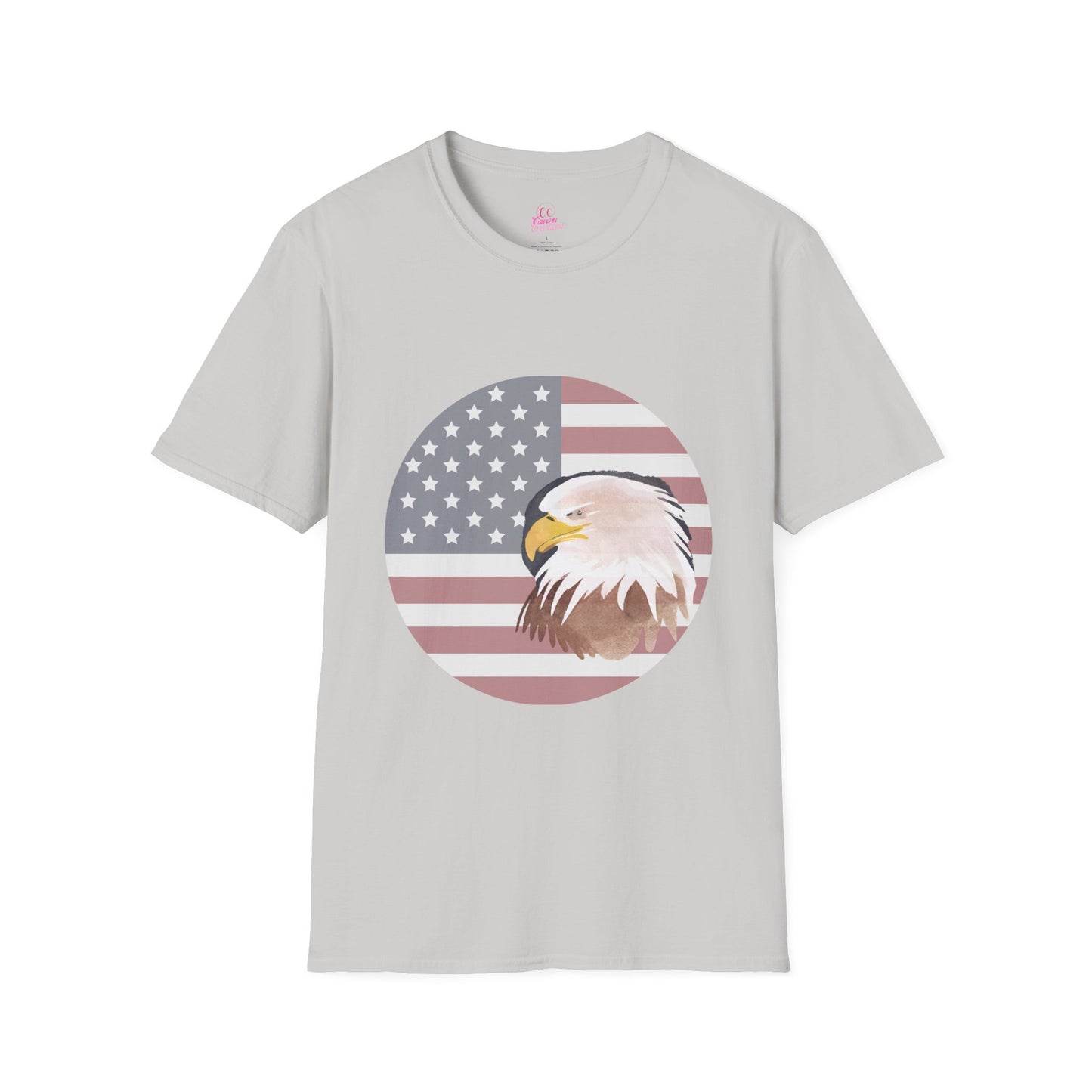 Red, White & Blue Eagle and Flag Antique 4th Softstyle Plus Short Sleeve T-Shirt Multiple Sizes xl-5xl