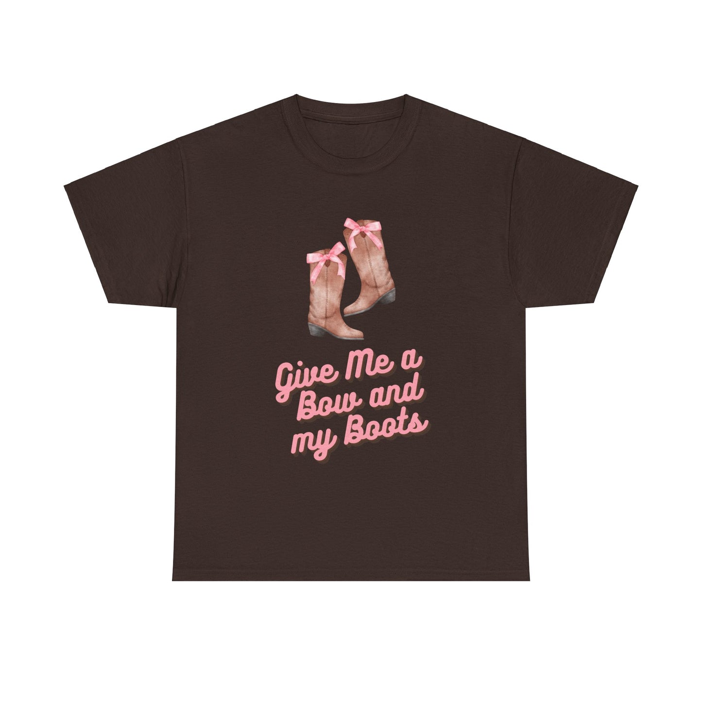 Pink Cowgirl Bow & Boots Women's Plus Short Sleeved Cotton Tee Size xl-5xl