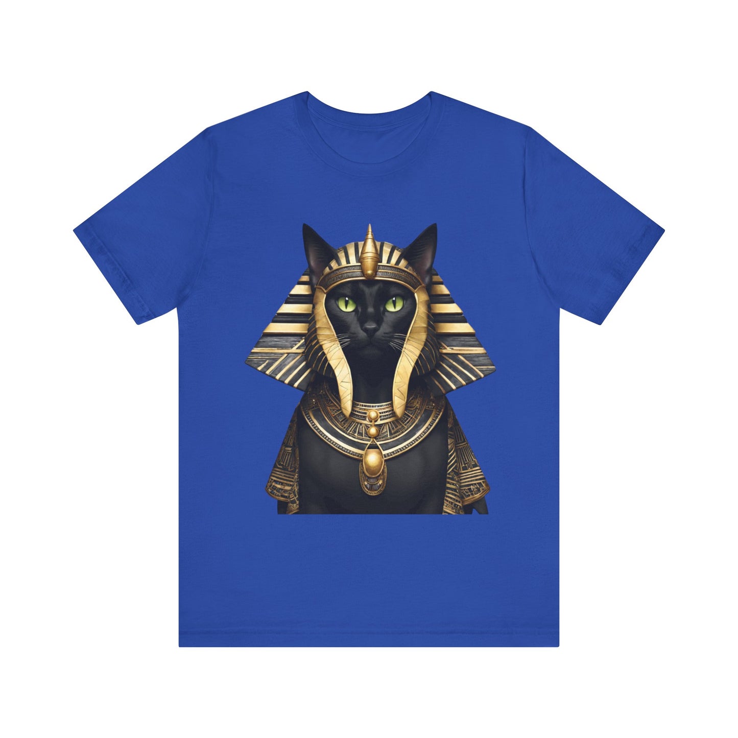 Black & Gold Egyptian Princess Pharaoh Kitty Cat Women's Jersey Short Sleeved Tee Size S-2xl