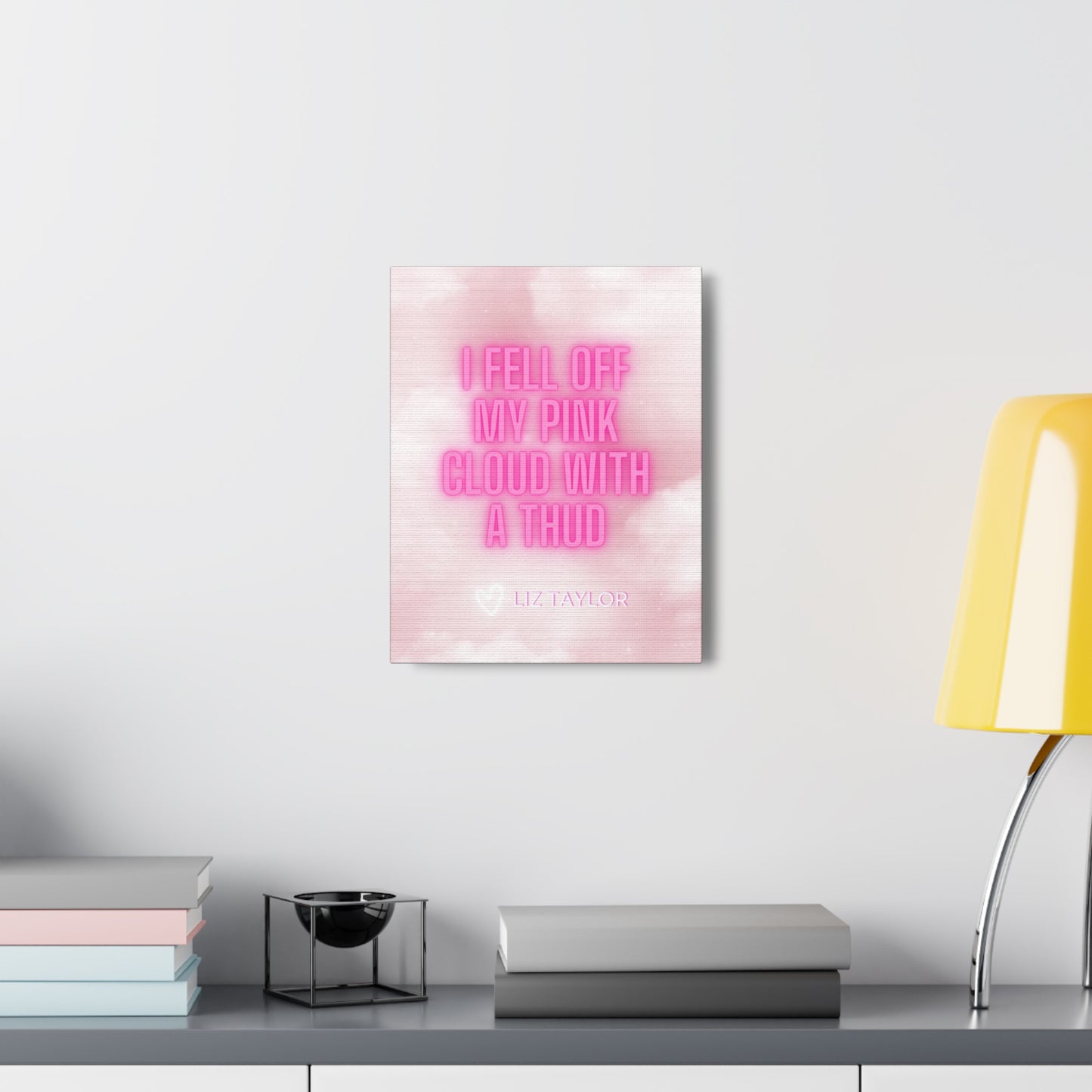 Glow Pink Cloud Liz Love Wrapped Canvas Art Multiple Sizes