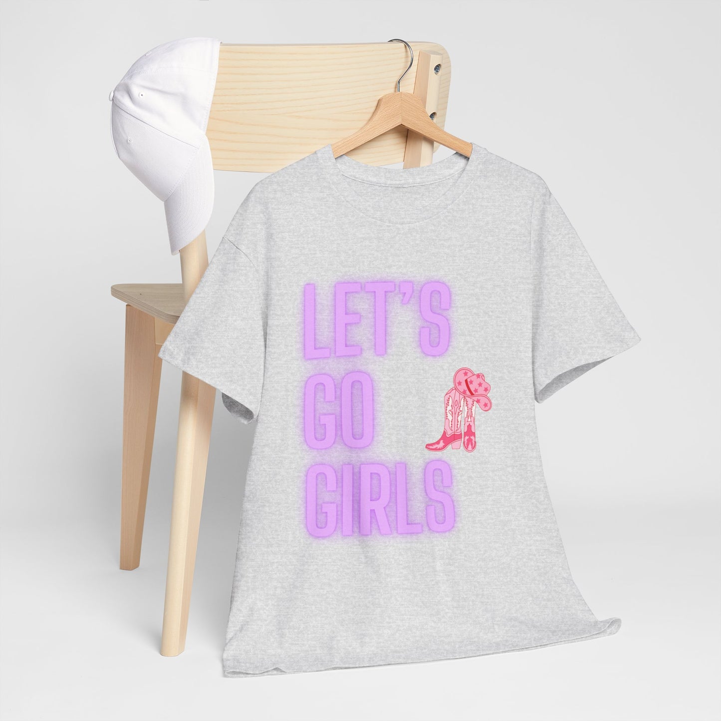 Let's Go Girls Glow Cowgirl Women's Plus Heavy Cotton Tee Size xl-5xl