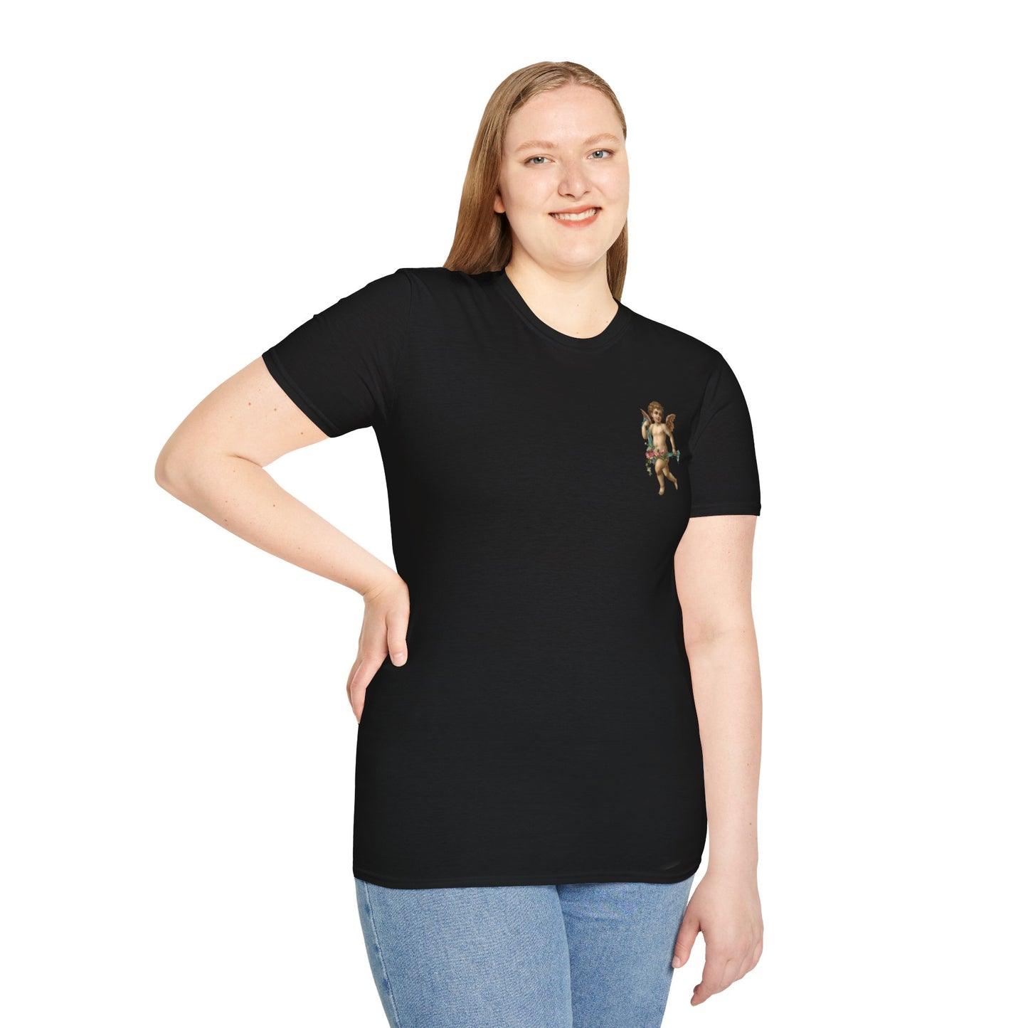 Cherub Baby Angel Rose Wings Softstyle Plus Short Sleeve T-Shirt Sizes xl-5xl