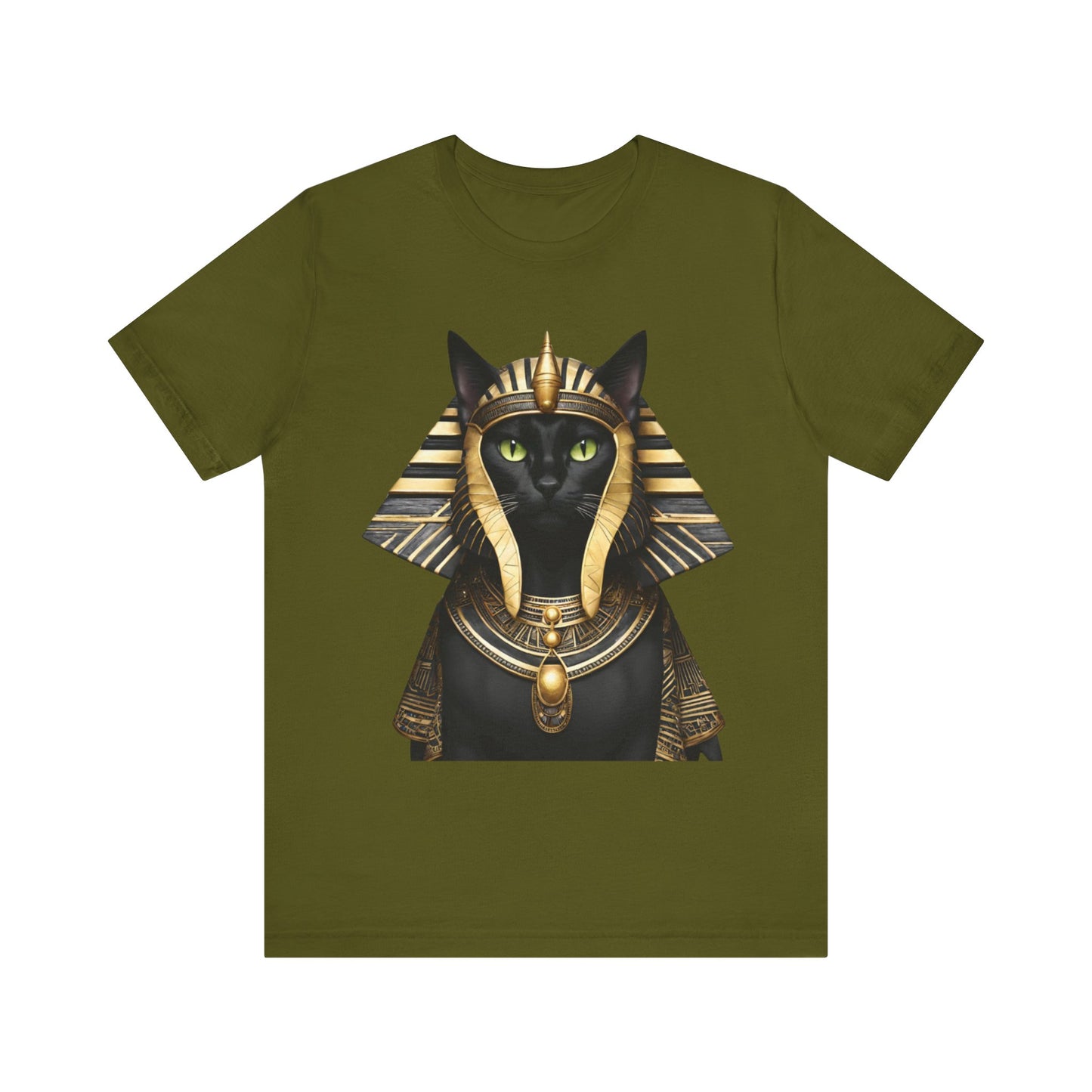 Black & Gold Egyptian Princess Pharaoh Kitty Cat Women's Jersey Short Sleeved Tee Size S-2xl