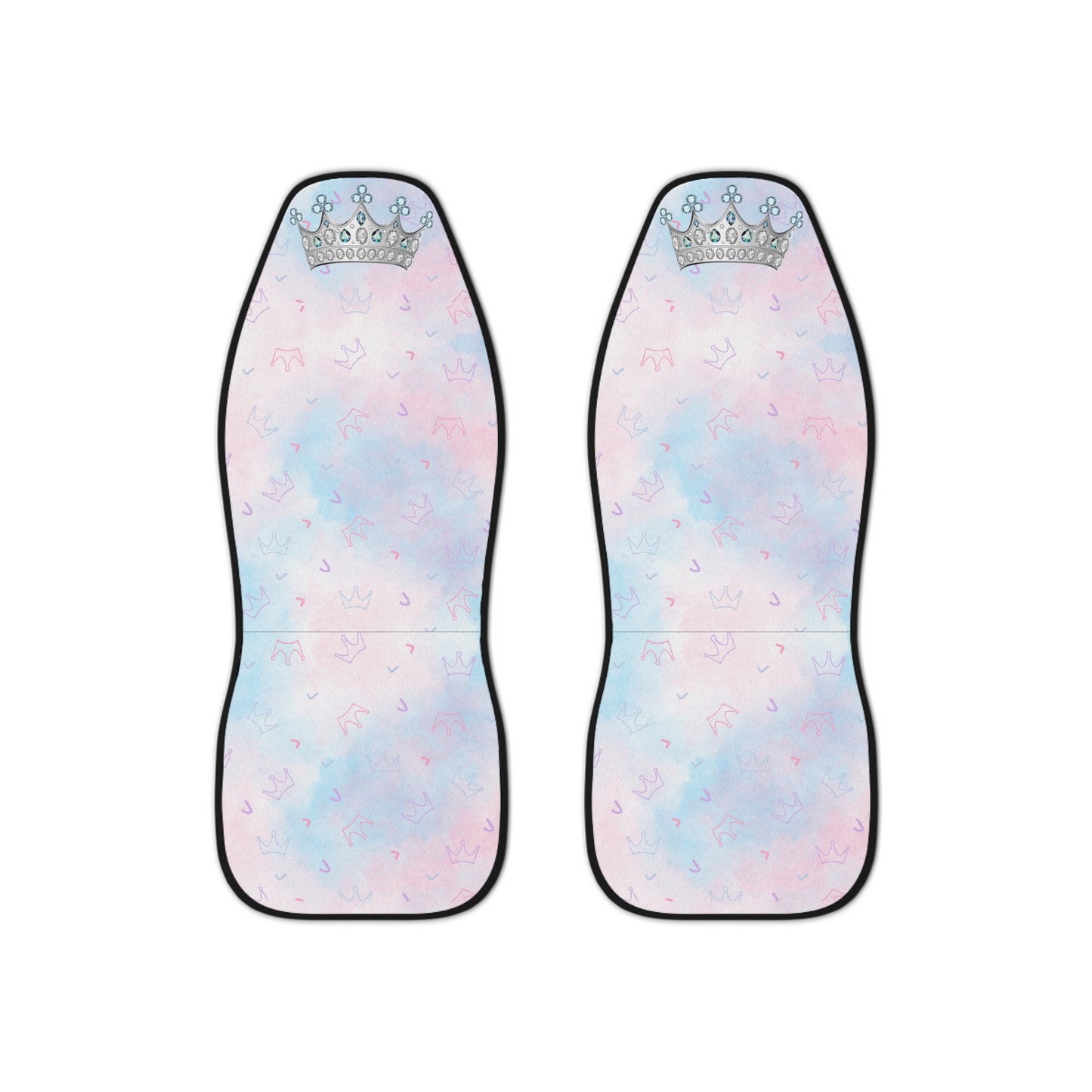 Tie Dye Pink & Blue Princess Queen Tiara Crown Seat Covers