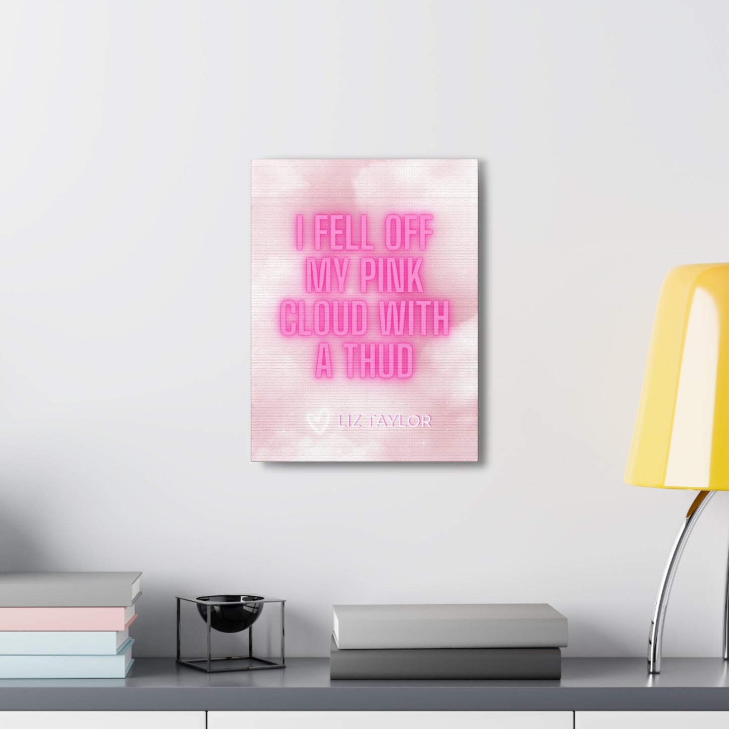 Glow Pink Cloud Liz Love Wrapped Canvas Art Multiple Sizes